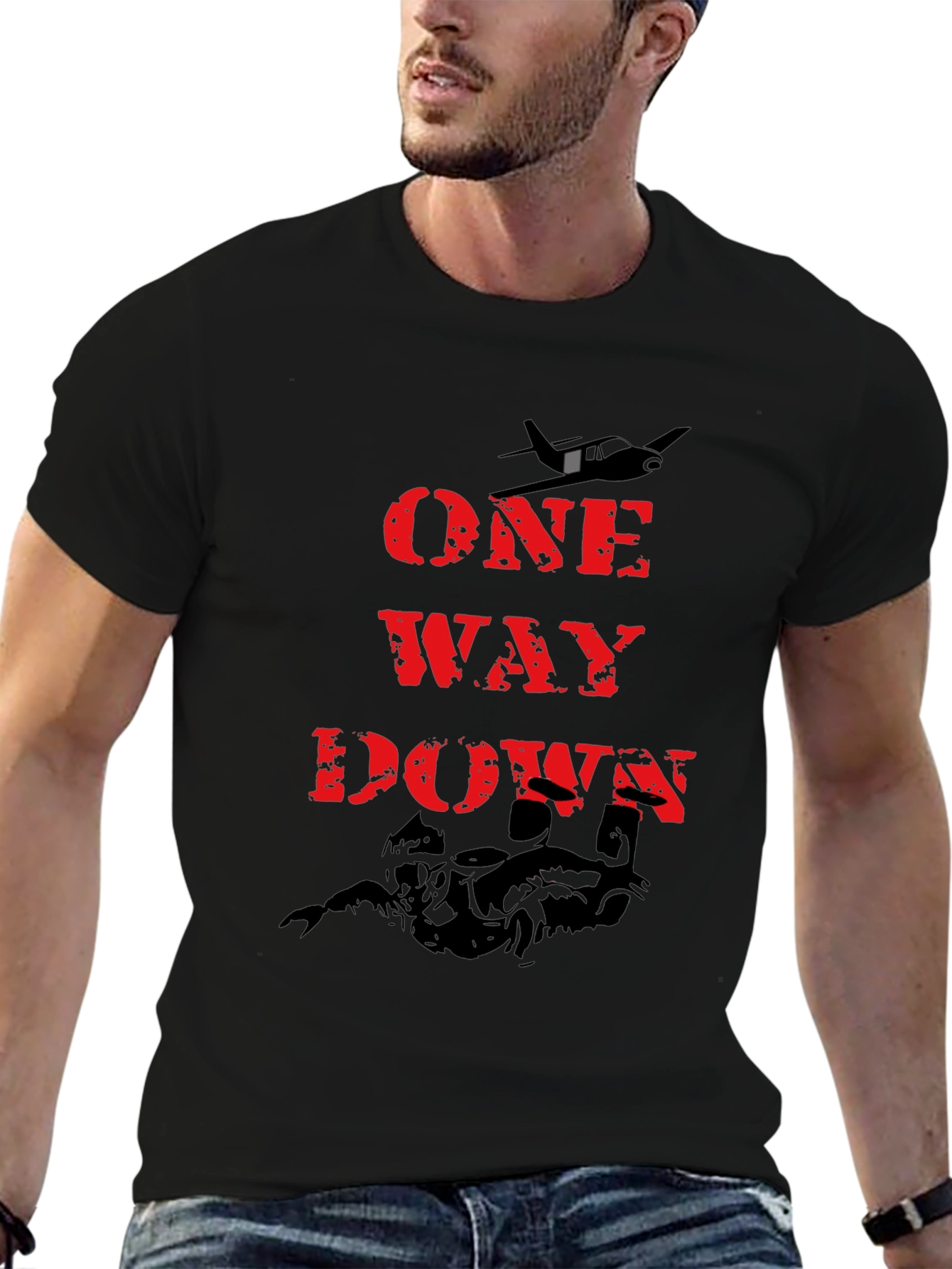 One Way Down Graphic Tee - Black