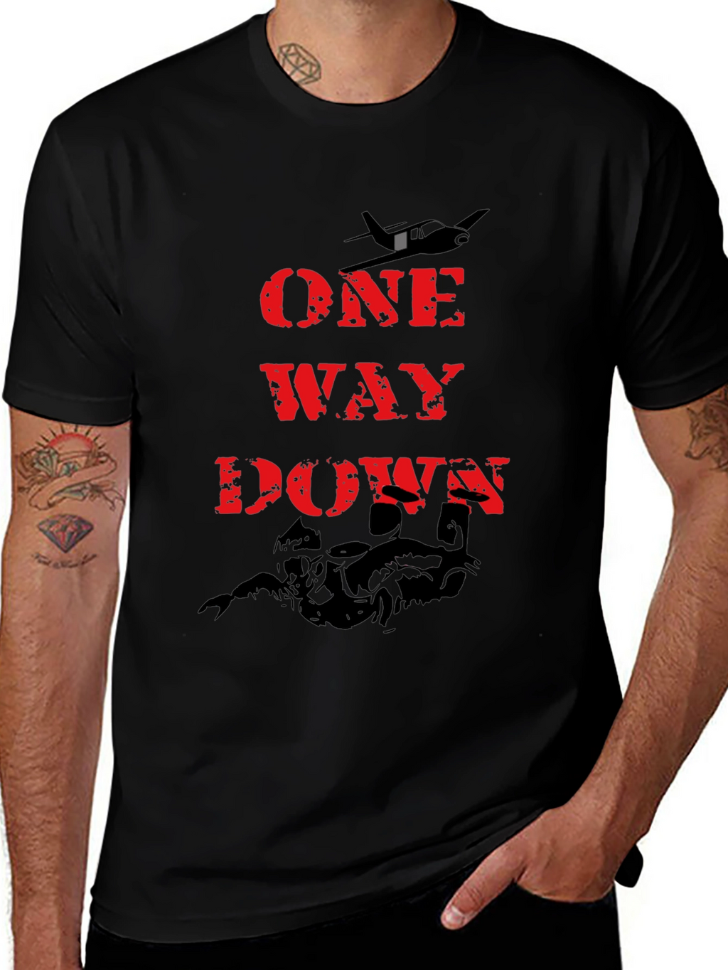 One Way Down Graphic Tee - Black