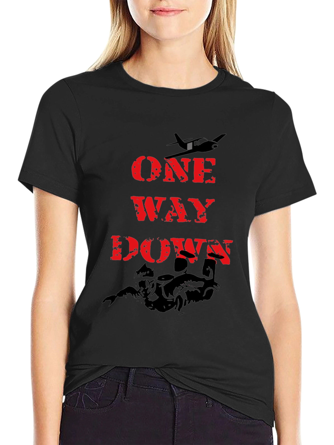 One Way Down Graphic Tee - Black