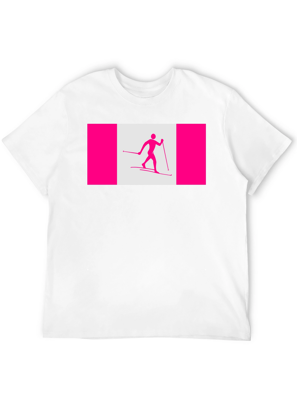 Cross Country Skiing Canada Flag Style T-Shirt