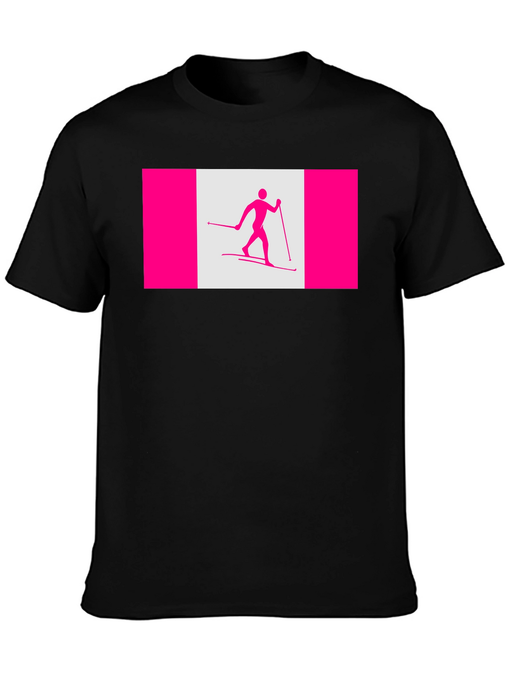 Cross Country Skiing Canada Flag Style T-Shirt