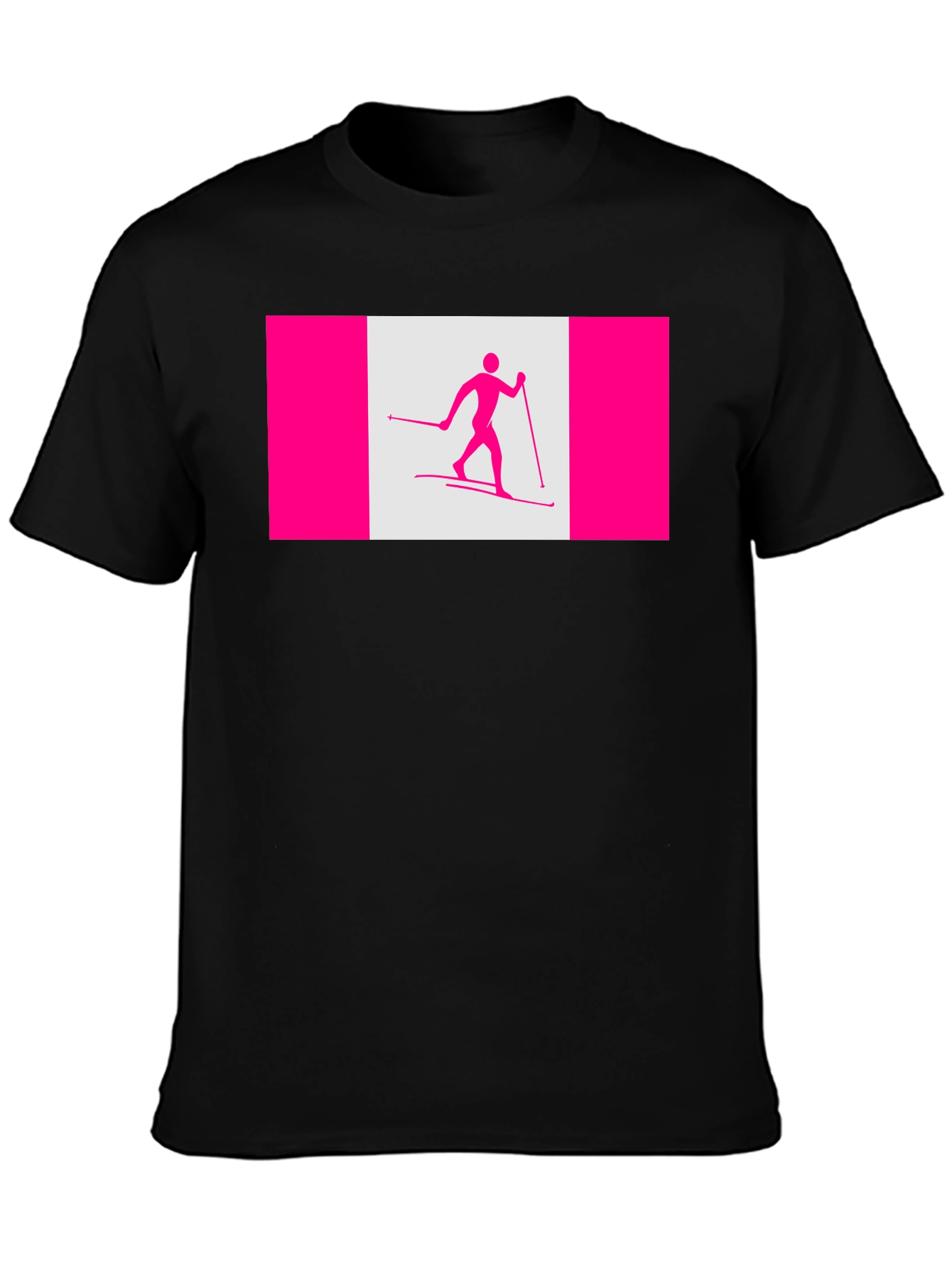 Cross Country Skiing Canada Flag Style T-Shirt