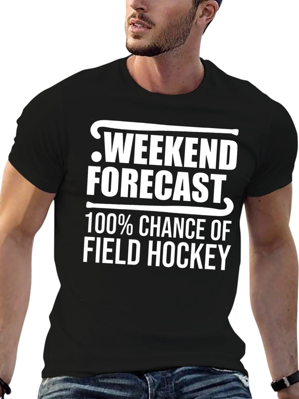 Funny Field Hockey Weekend Forecast T-Shirt