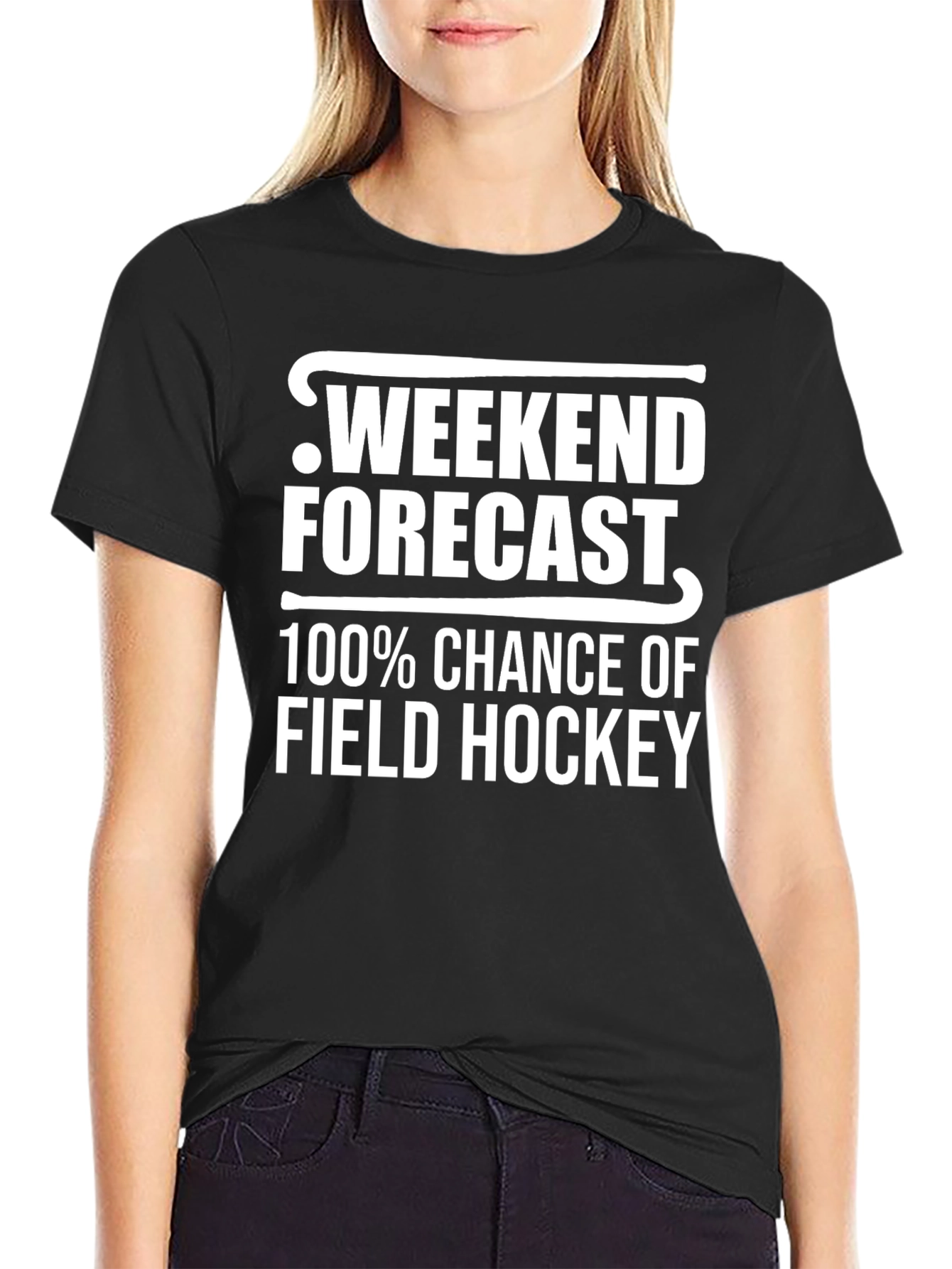 Funny Field Hockey Weekend Forecast T-Shirt