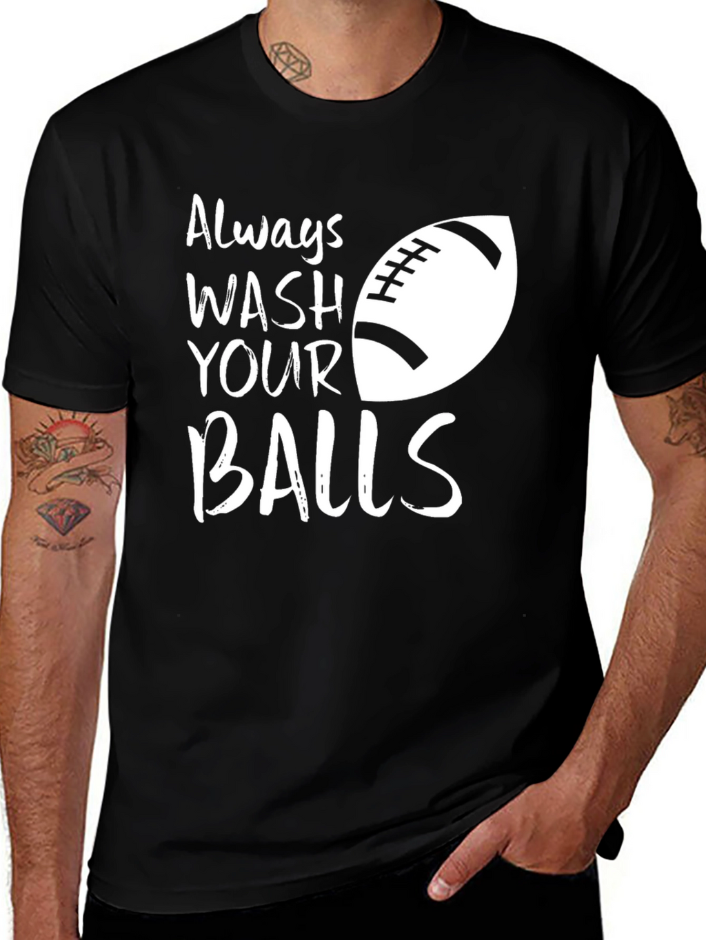 Always Wash Your Balls Funny Graphic T-Shirt