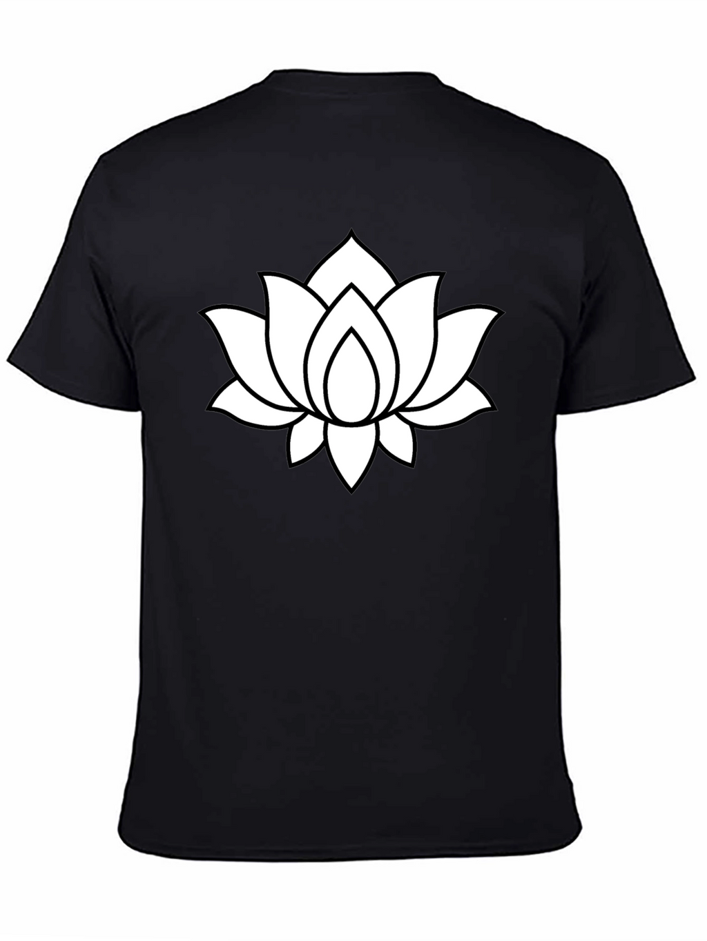 Lotus Flower Graphic T-Shirt - Black