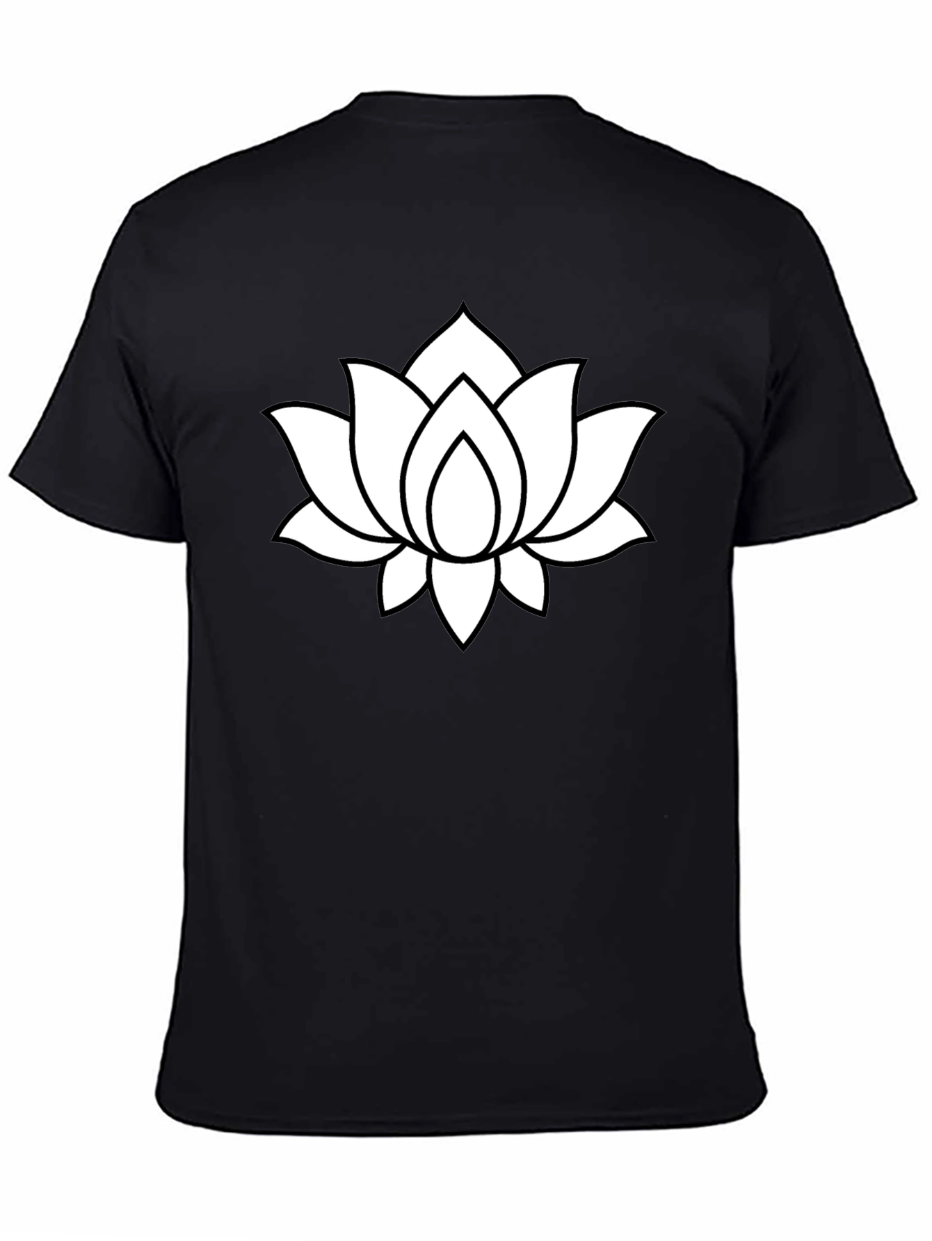 Lotus Flower Graphic T-Shirt - Black