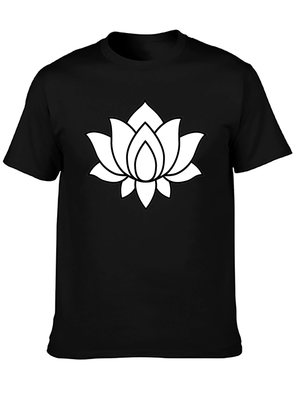 Lotus Flower Graphic T-Shirt - Black