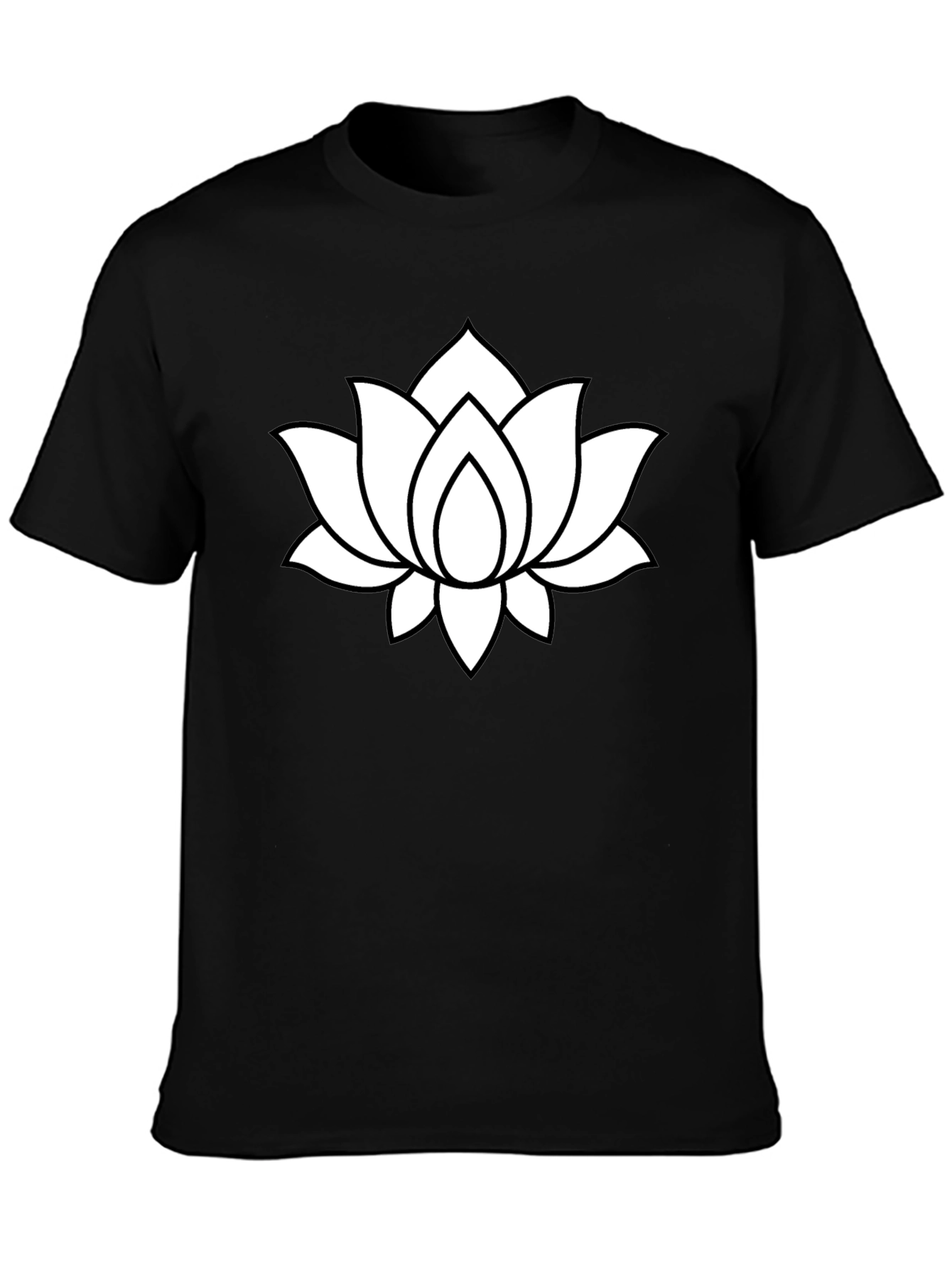 Lotus Flower Graphic T-Shirt - Black