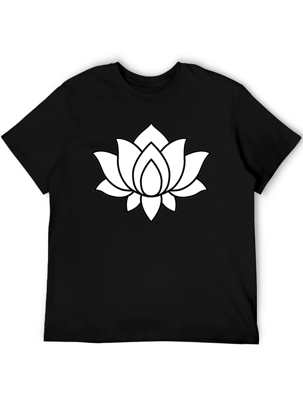 Lotus Flower Graphic T-Shirt - Black