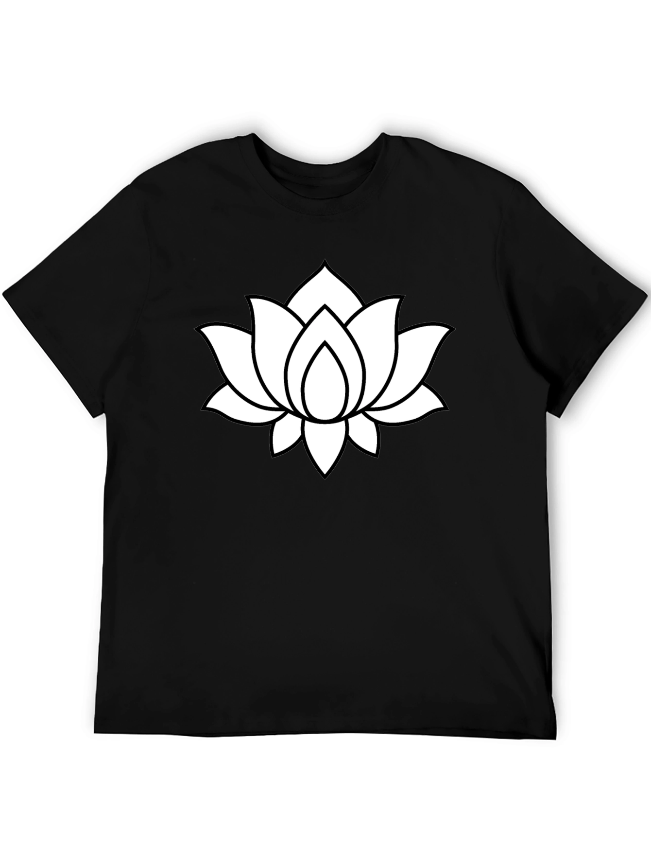 Lotus Flower Graphic T-Shirt - Black