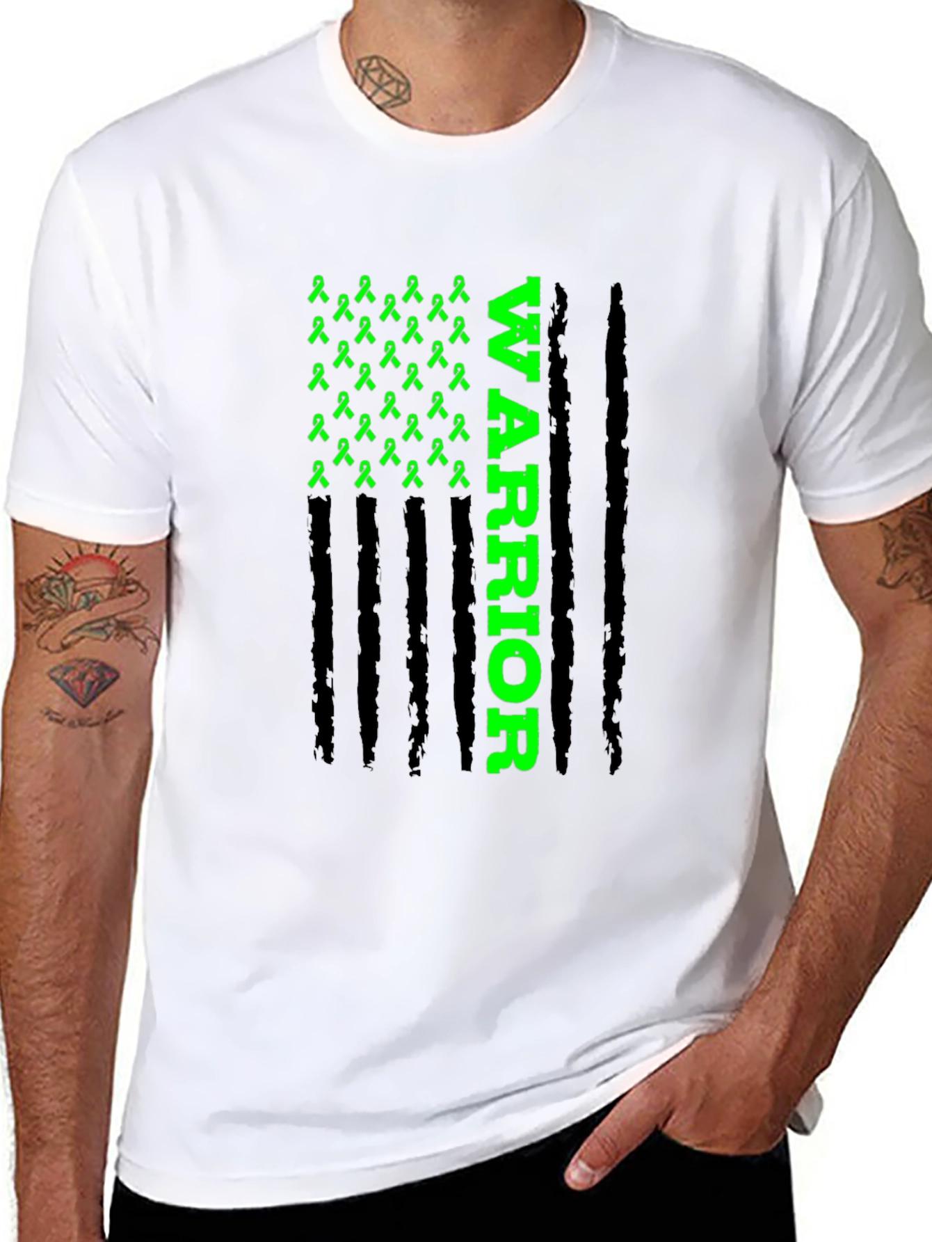 Green Ribbon Warrior Graphic T-Shirt