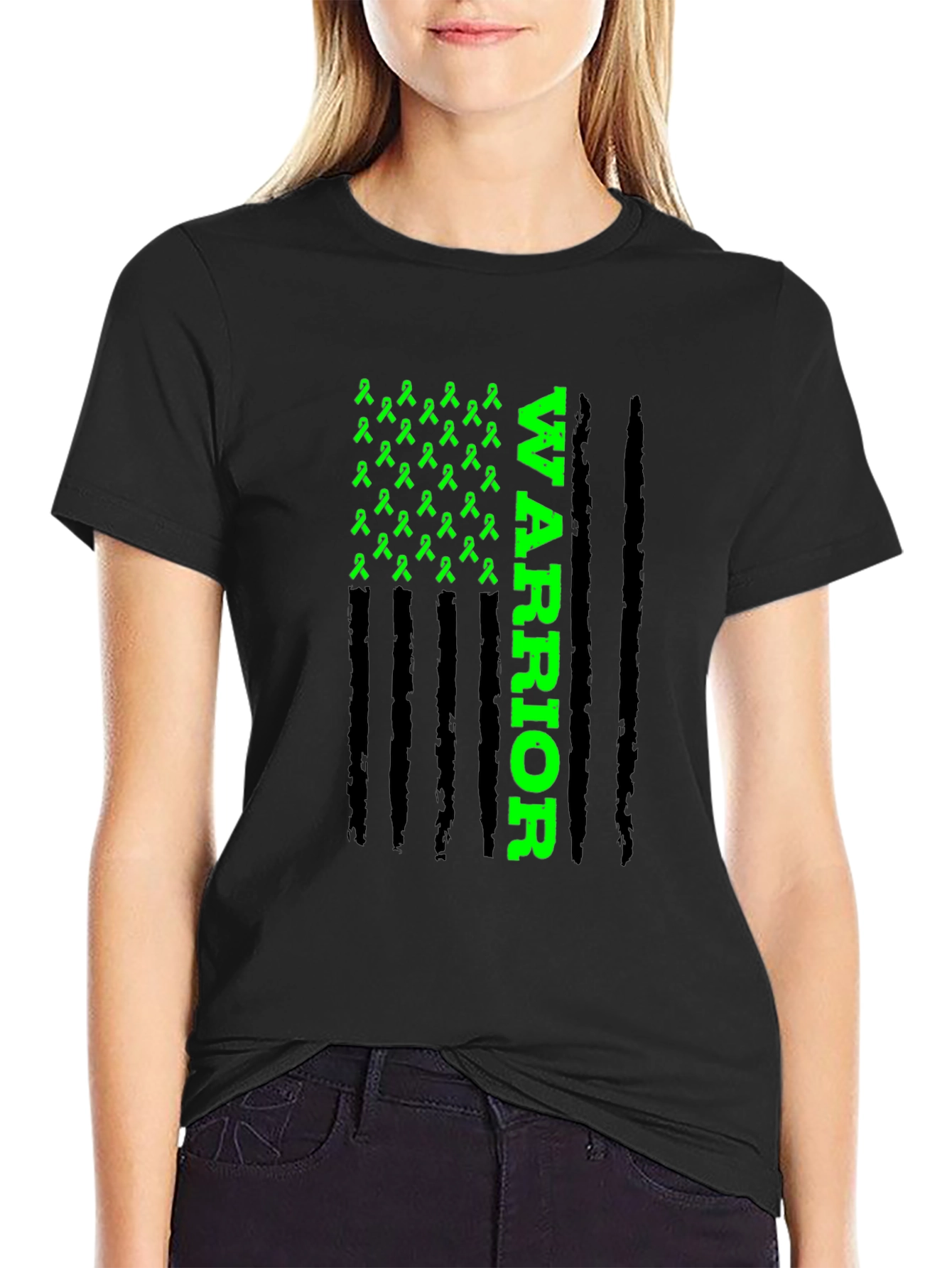 Green Ribbon Warrior Graphic T-Shirt