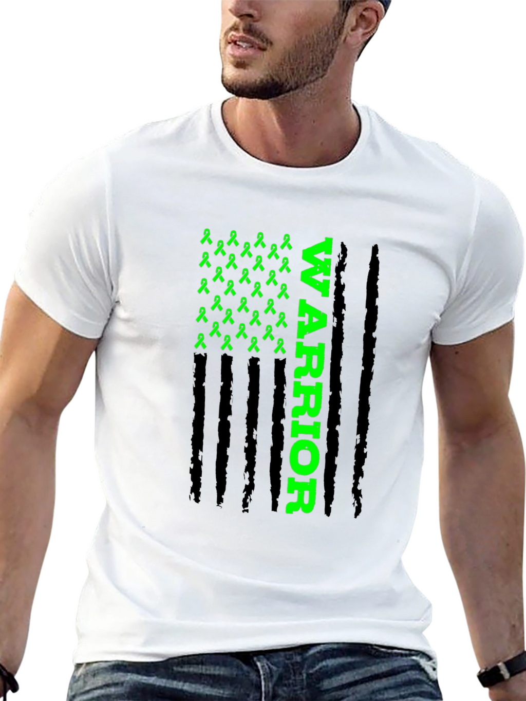 Green Ribbon Warrior Graphic T-Shirt