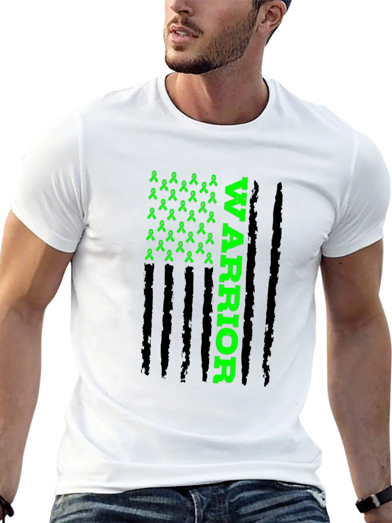 Green Ribbon Warrior Graphic T-Shirt