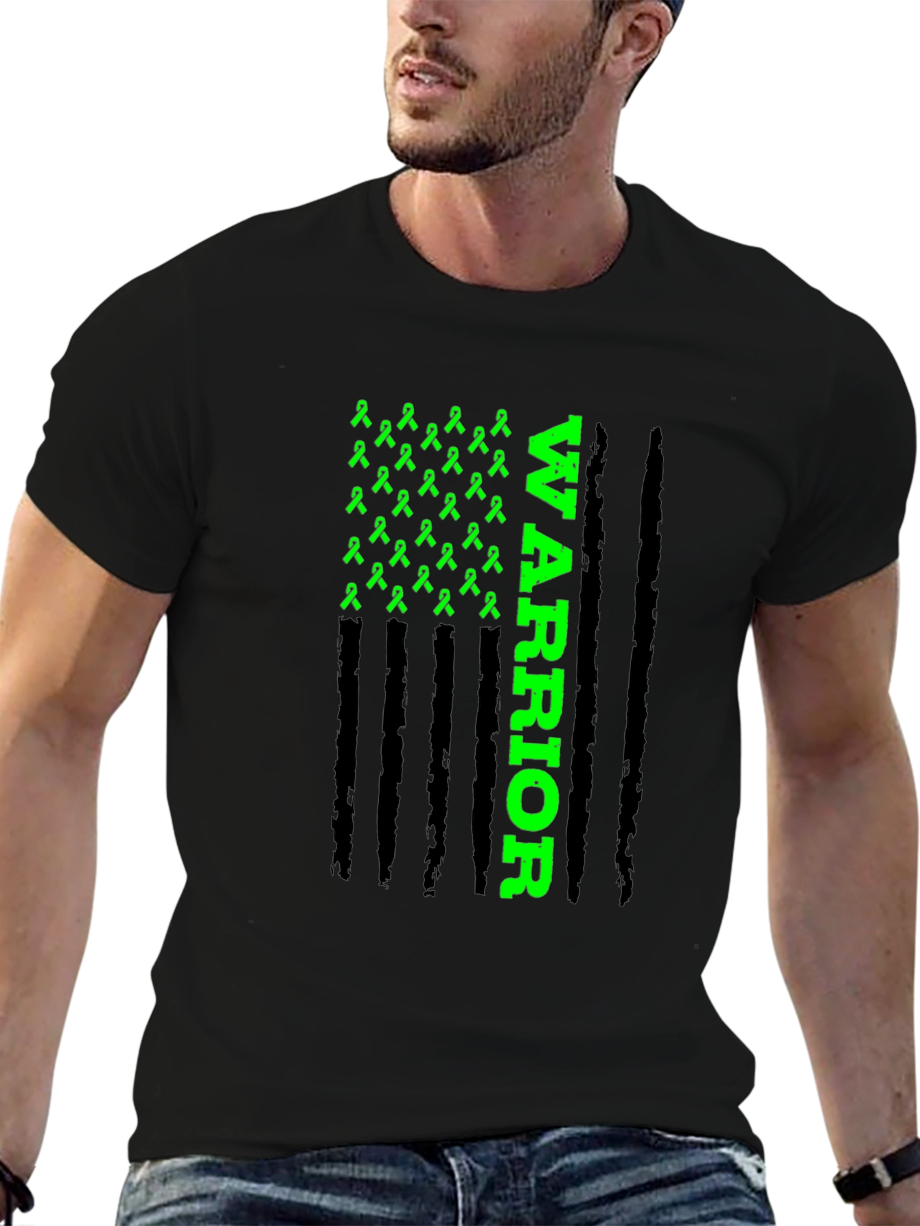 Green Ribbon Warrior Graphic T-Shirt