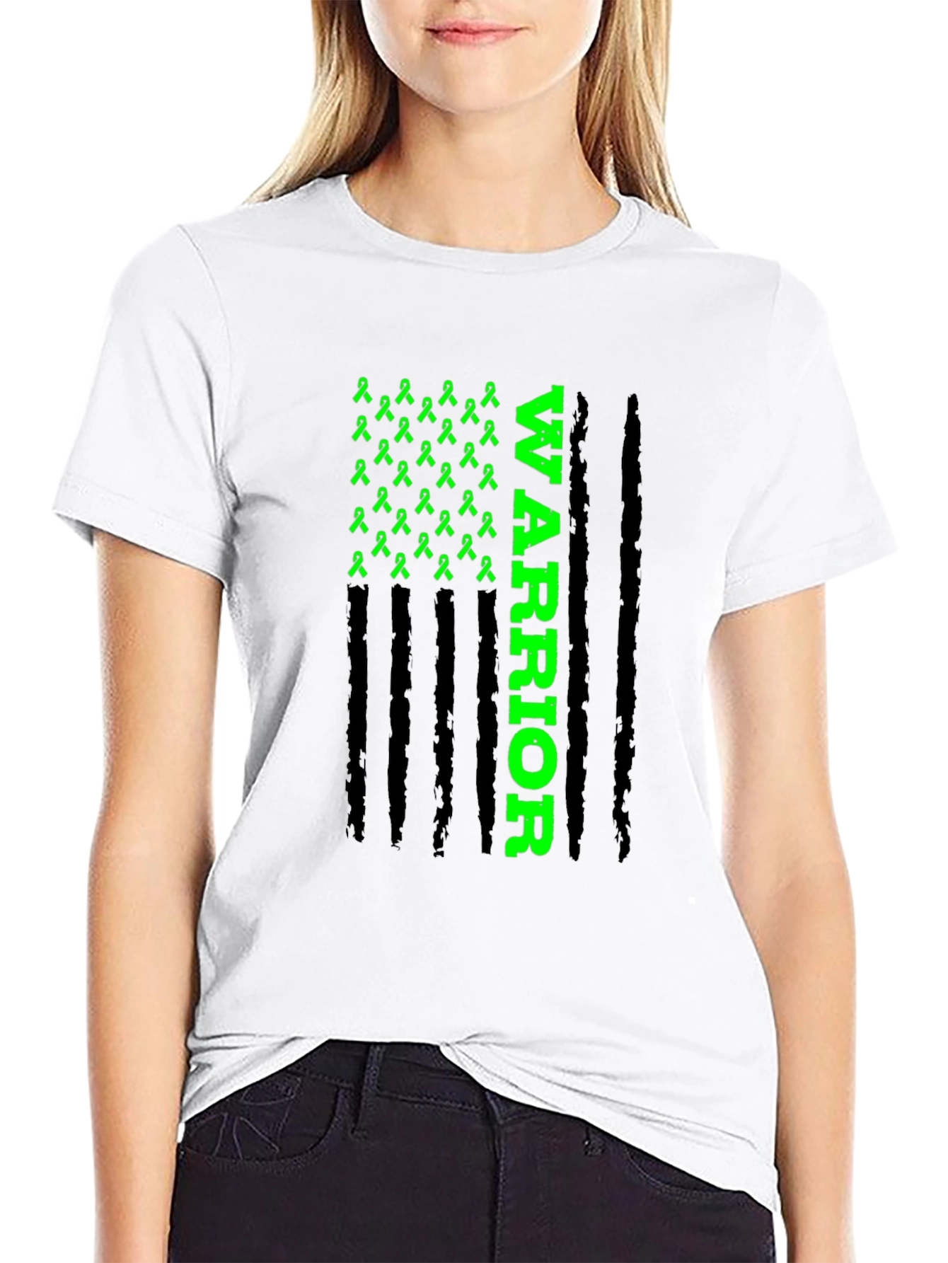 Green Ribbon Warrior Graphic T-Shirt