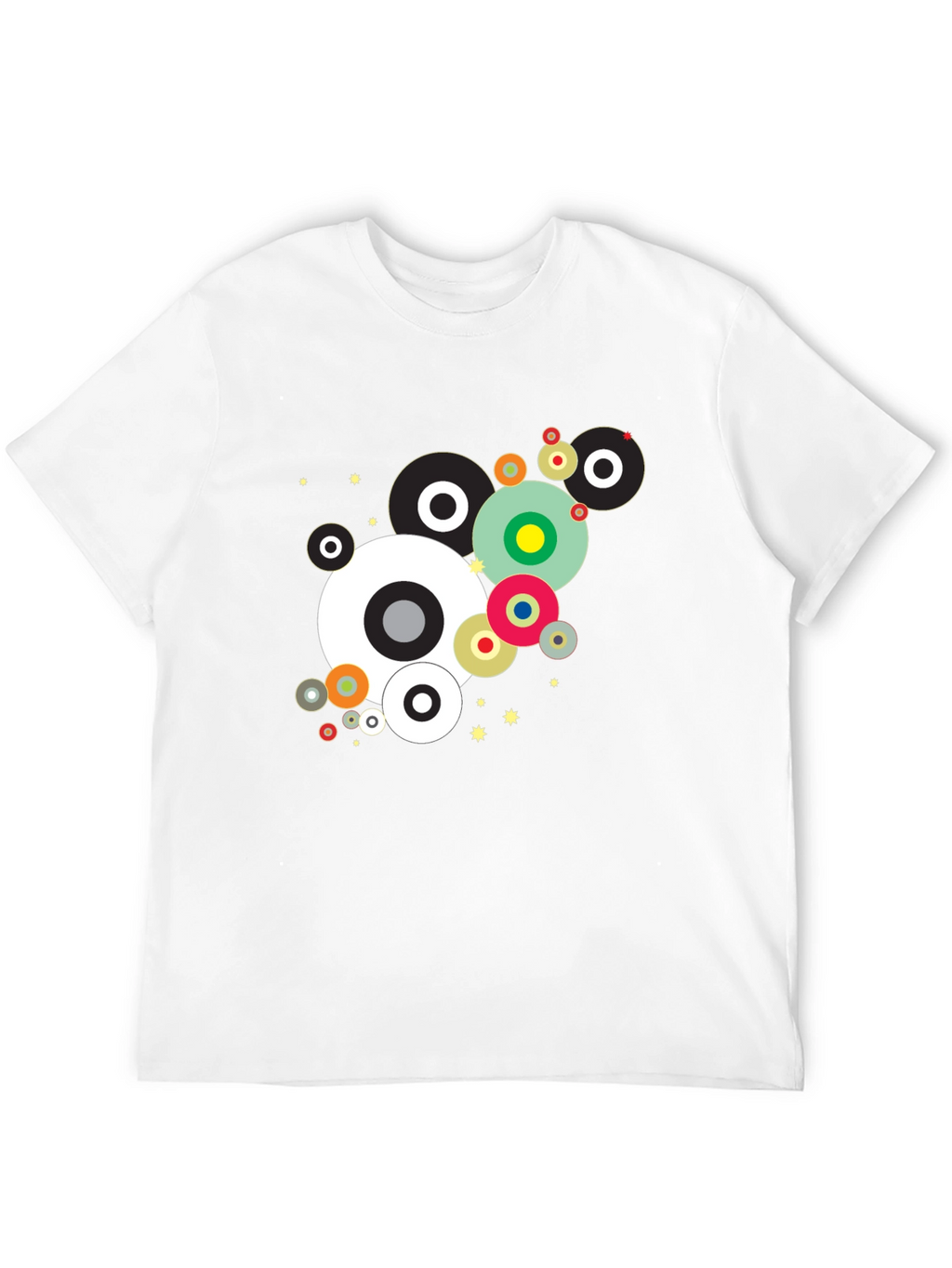 Modern Geometric Circles Black Graphic Tee