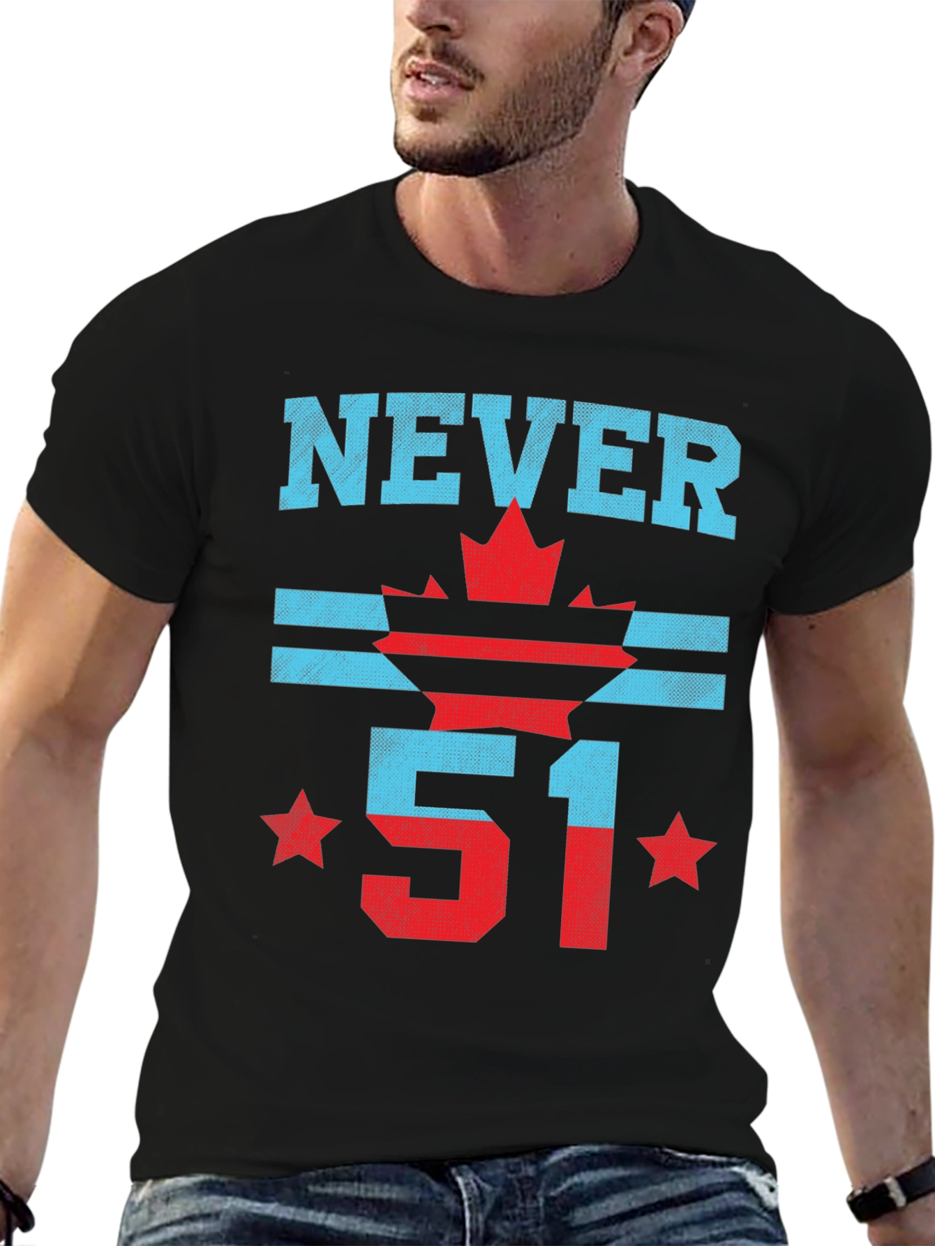 Never 51 T-Shirt: Canada Flag Graphic Tee
