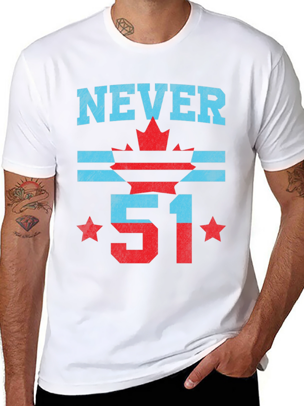 Never 51 T-Shirt: Canada Flag Graphic Tee