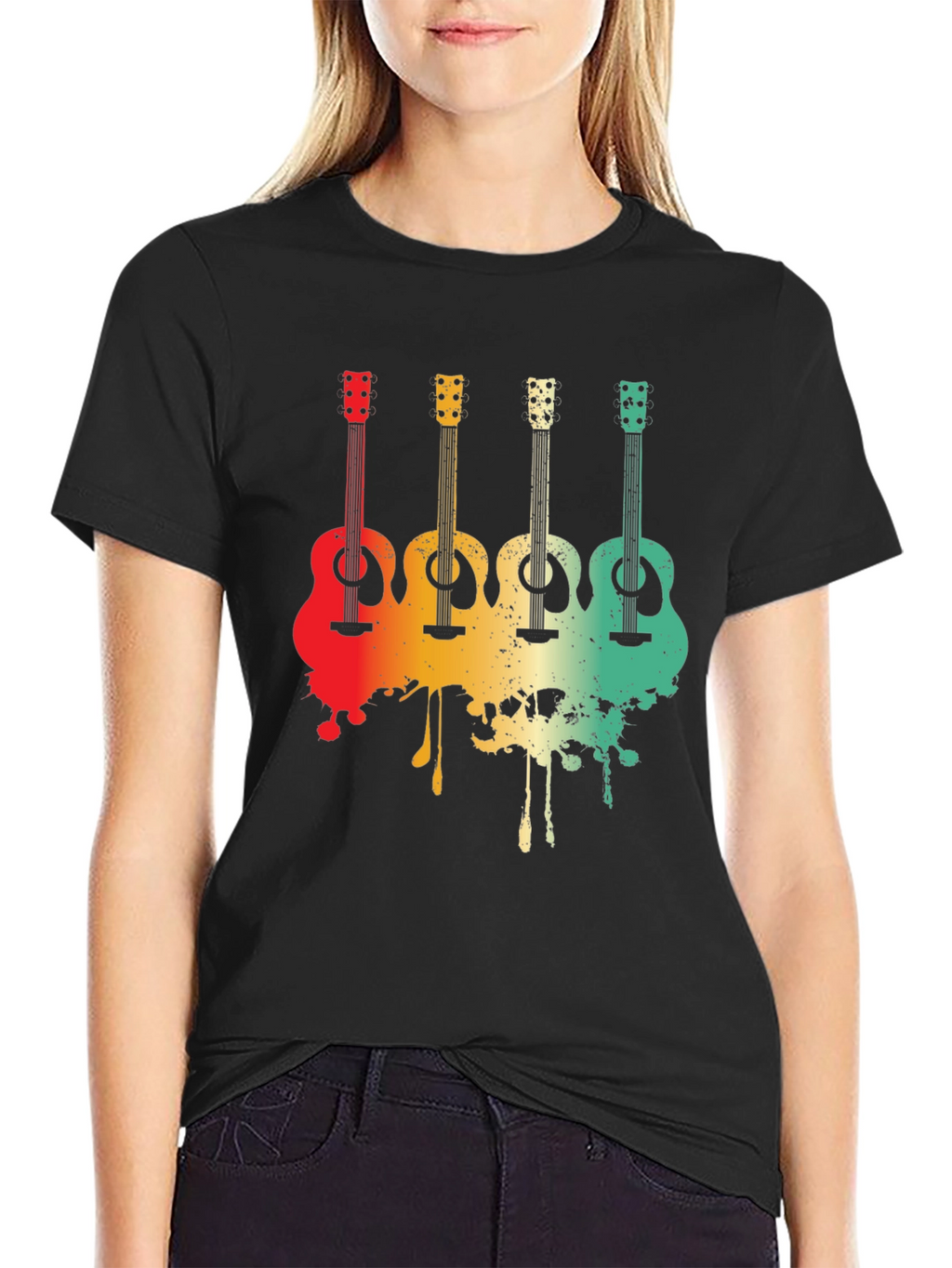 Retro Guitar Graphic Tee - Musician T-Shirt
