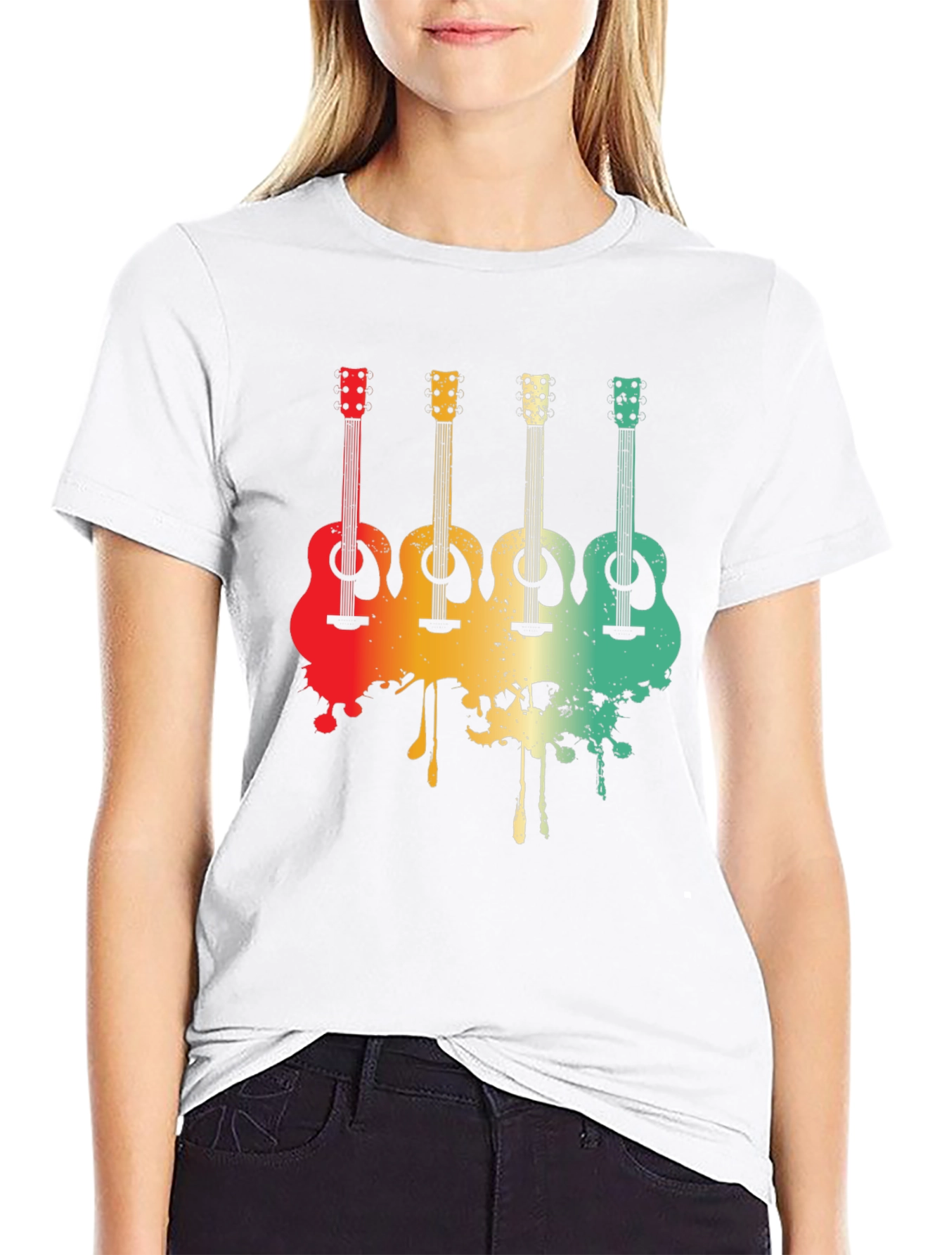Retro Guitar Graphic Tee - Musician T-Shirt