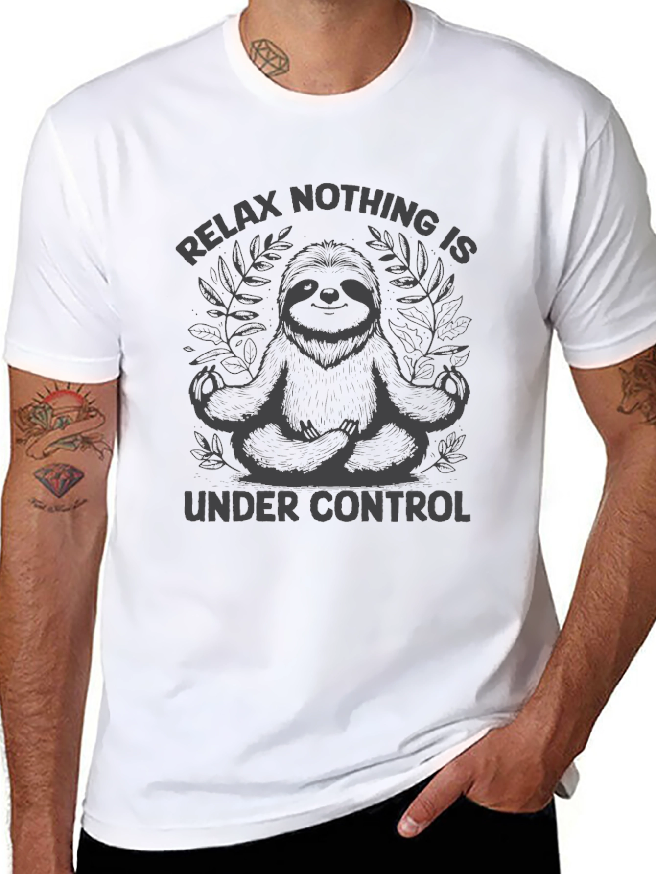 Relax Sloth Graphic Tee - Nothing is Under Control