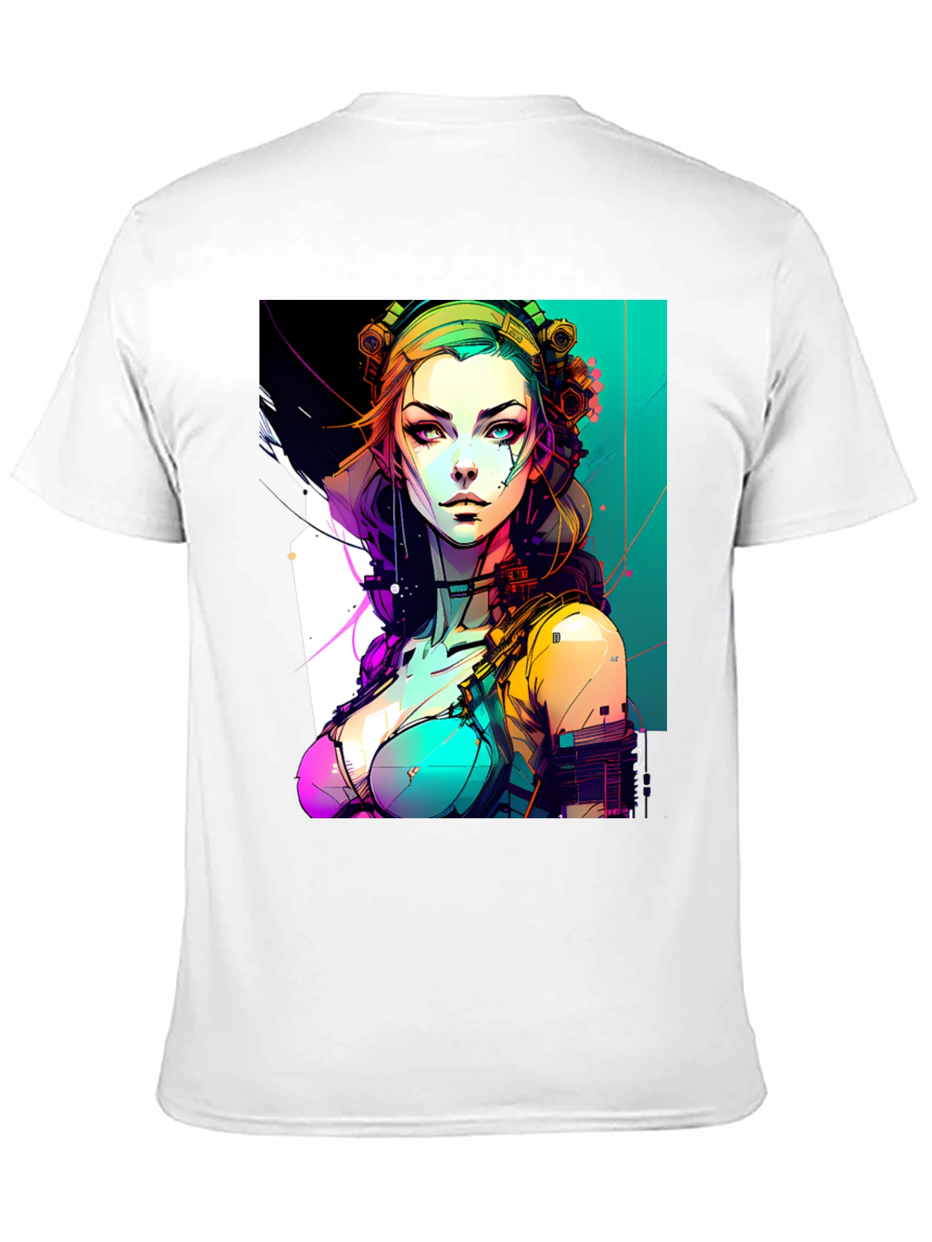 Cyberpunk Girl Graphic Black T-Shirt
