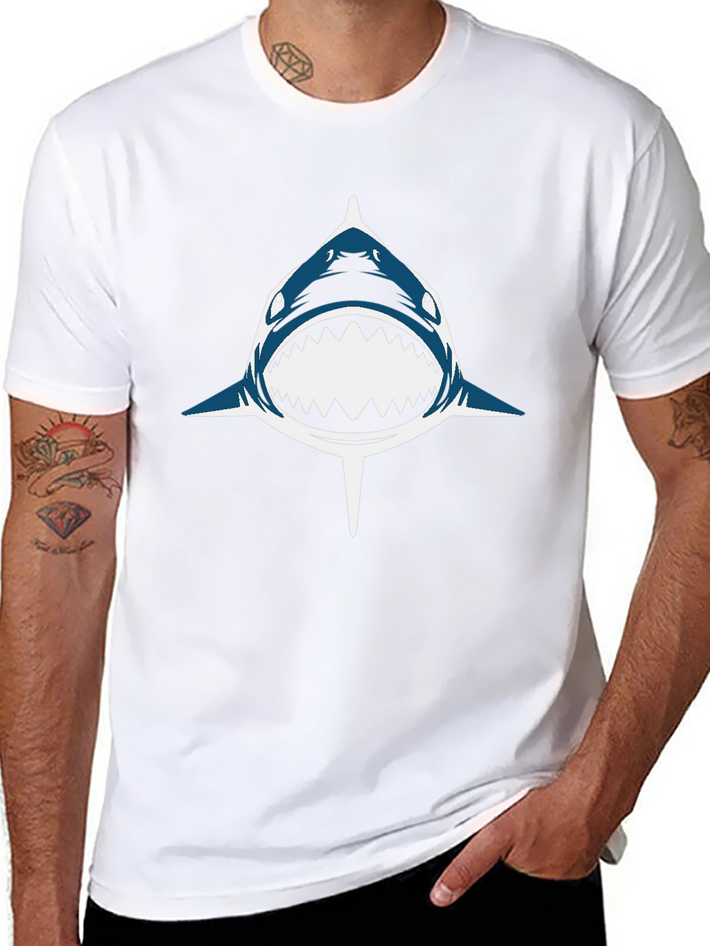 Shark Graphic Black T-Shirt - Mens