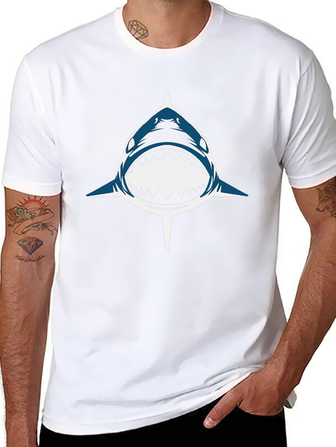 Shark Graphic Black T-Shirt - Mens