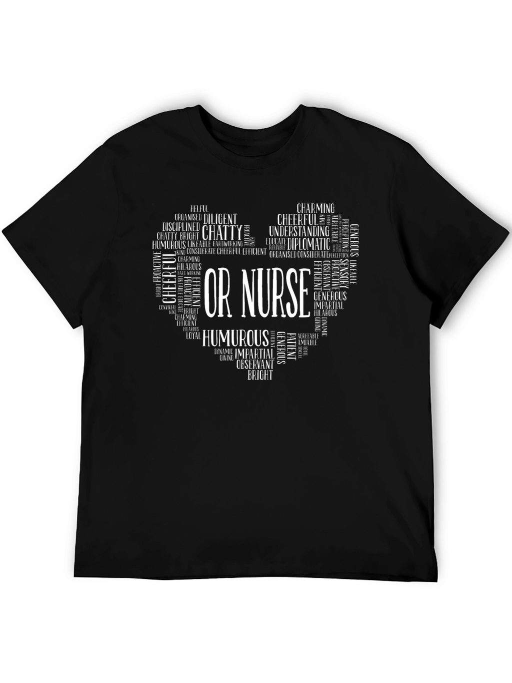 OR Nurse Heart Word Art T-Shirt