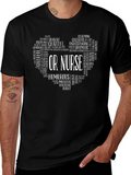 OR Nurse Heart Word Art T-Shirt
