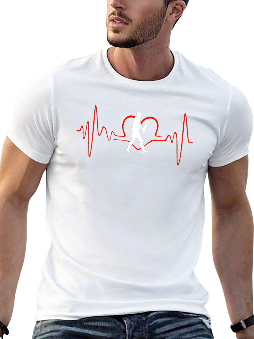 Heartbeat Florist T-Shirt - Black Crew Neck