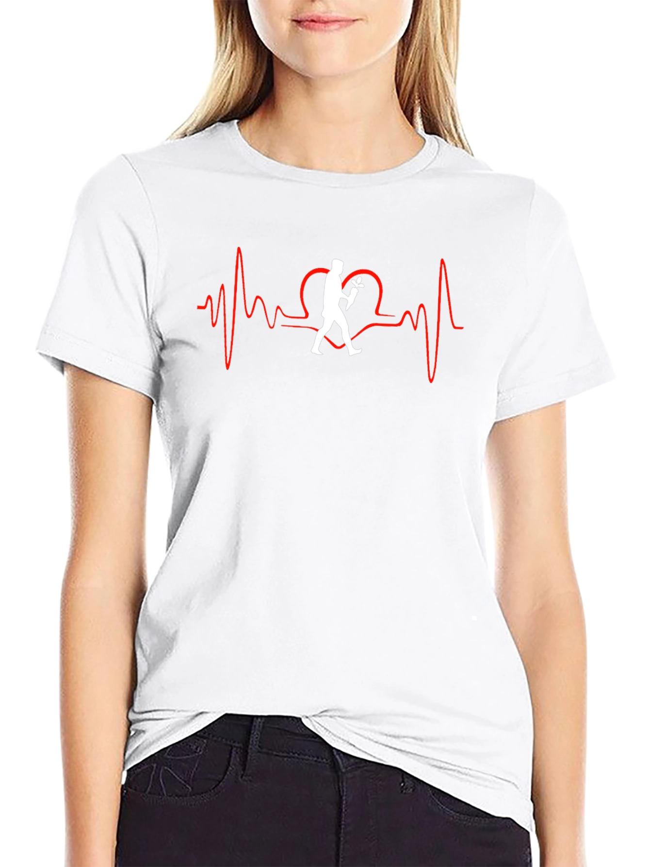 Heartbeat Florist T-Shirt - Black Crew Neck