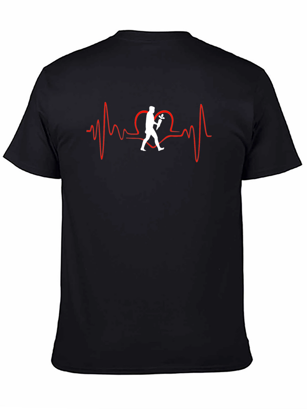 Heartbeat Florist T-Shirt - Black Crew Neck