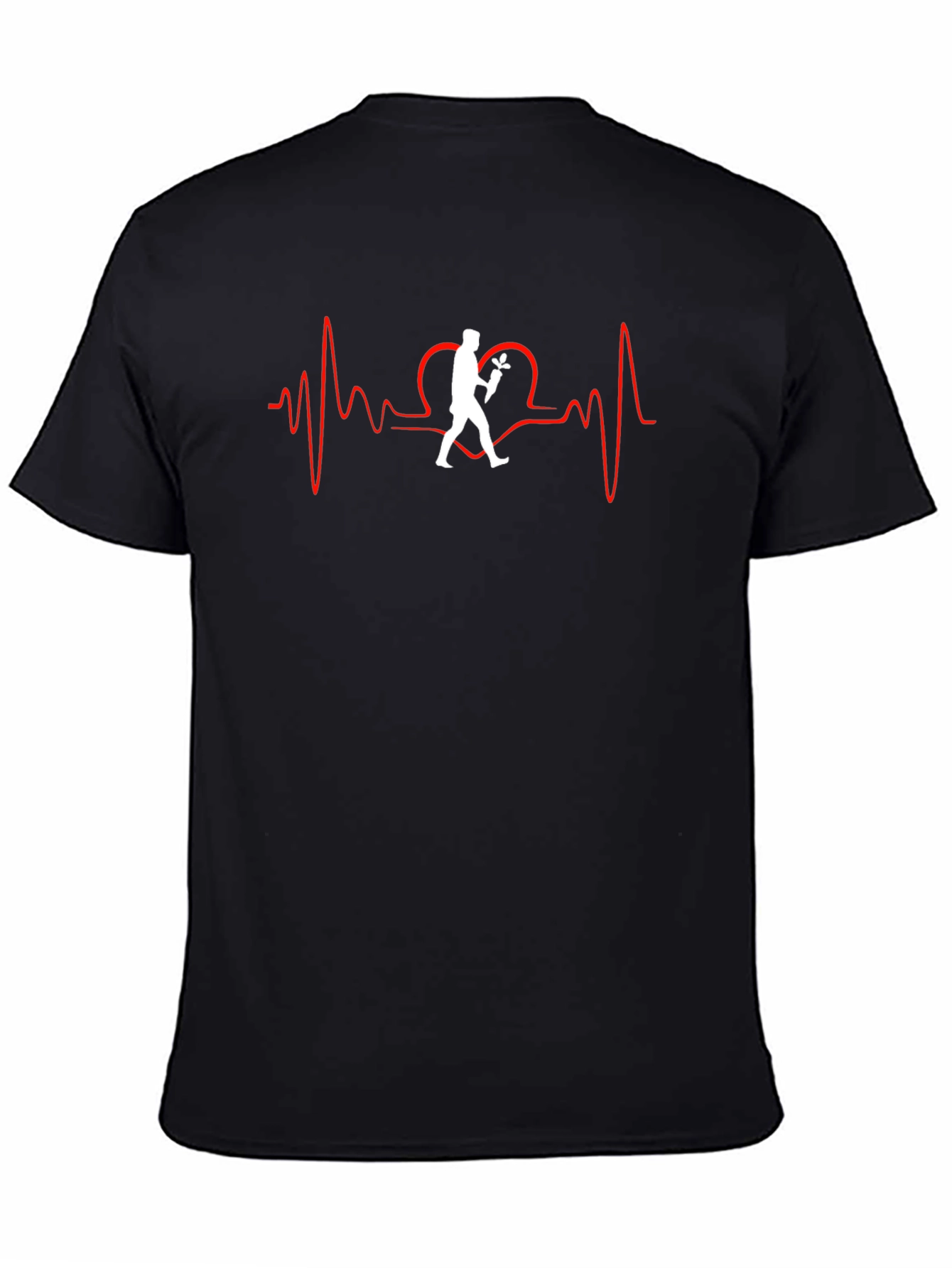 Heartbeat Florist T-Shirt - Black Crew Neck