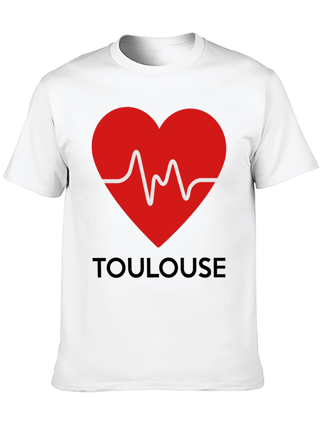 Toulouse Heartbeat Graphic Tee - Black Cotton T-Shirt