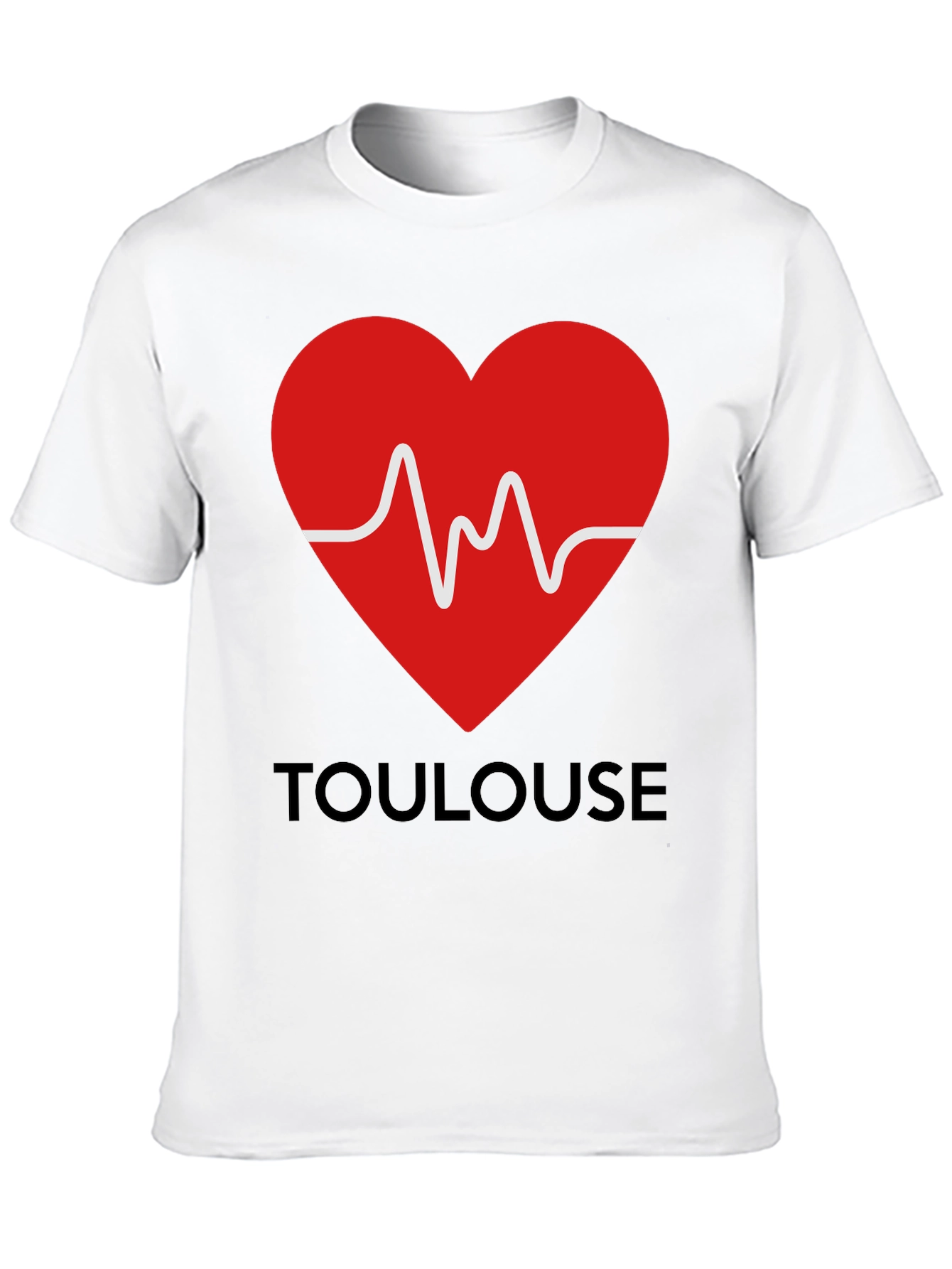 Toulouse Heartbeat Graphic Tee - Black Cotton T-Shirt