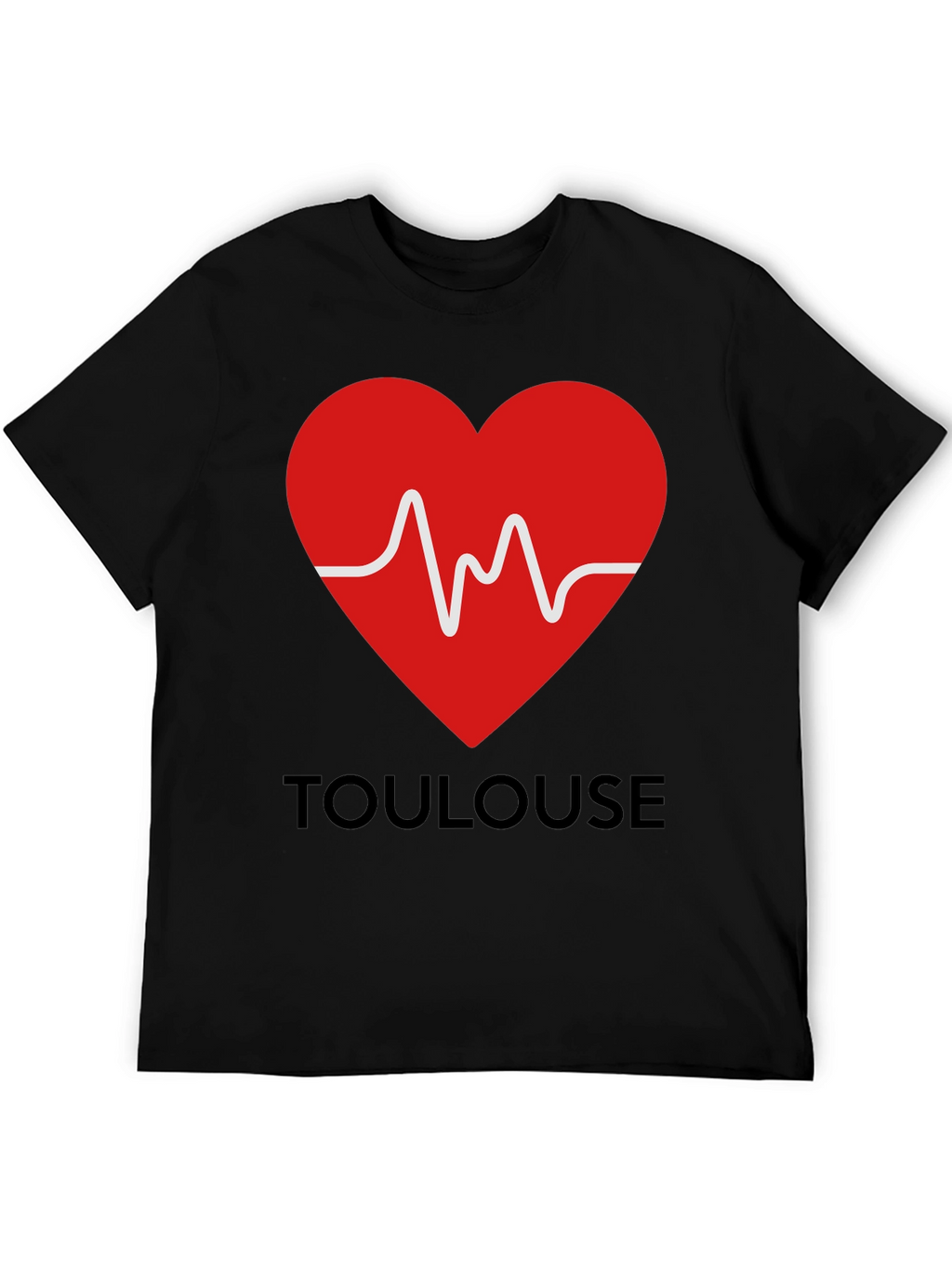 Toulouse Heartbeat Graphic Tee - Black Cotton T-Shirt