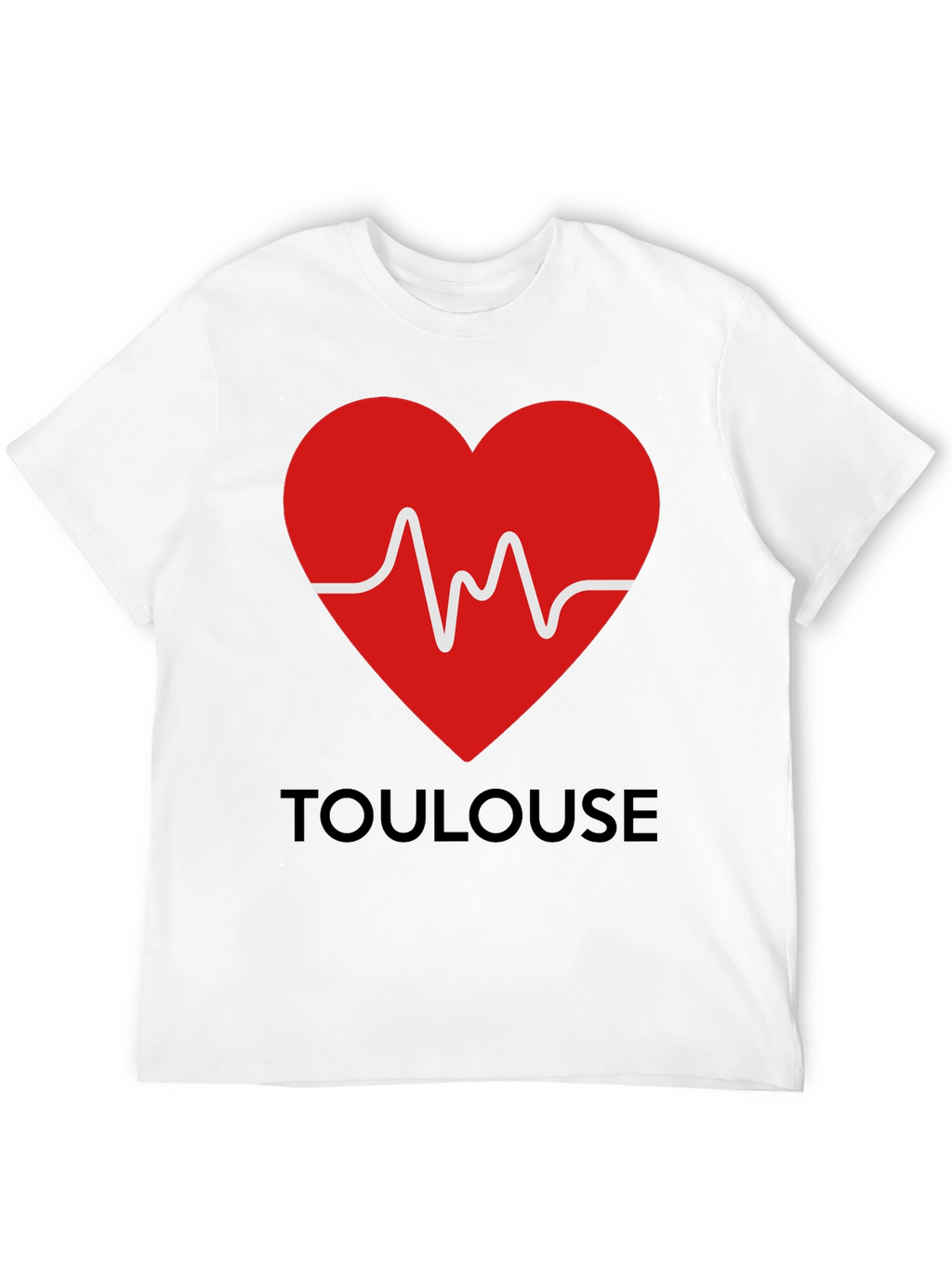 Toulouse Heartbeat Graphic Tee - Black Cotton T-Shirt