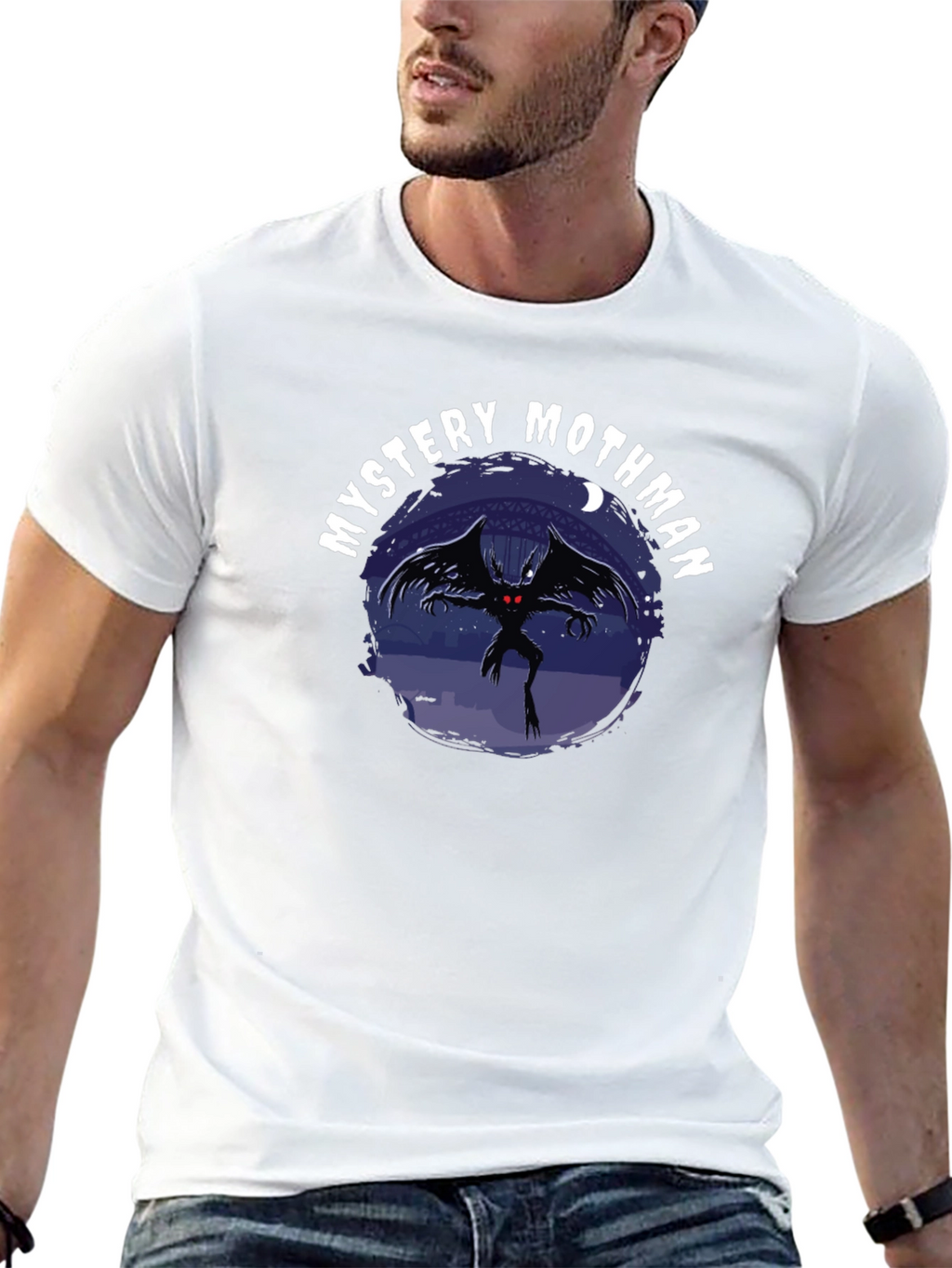 Mystery Mothman Graphic Tee - Black