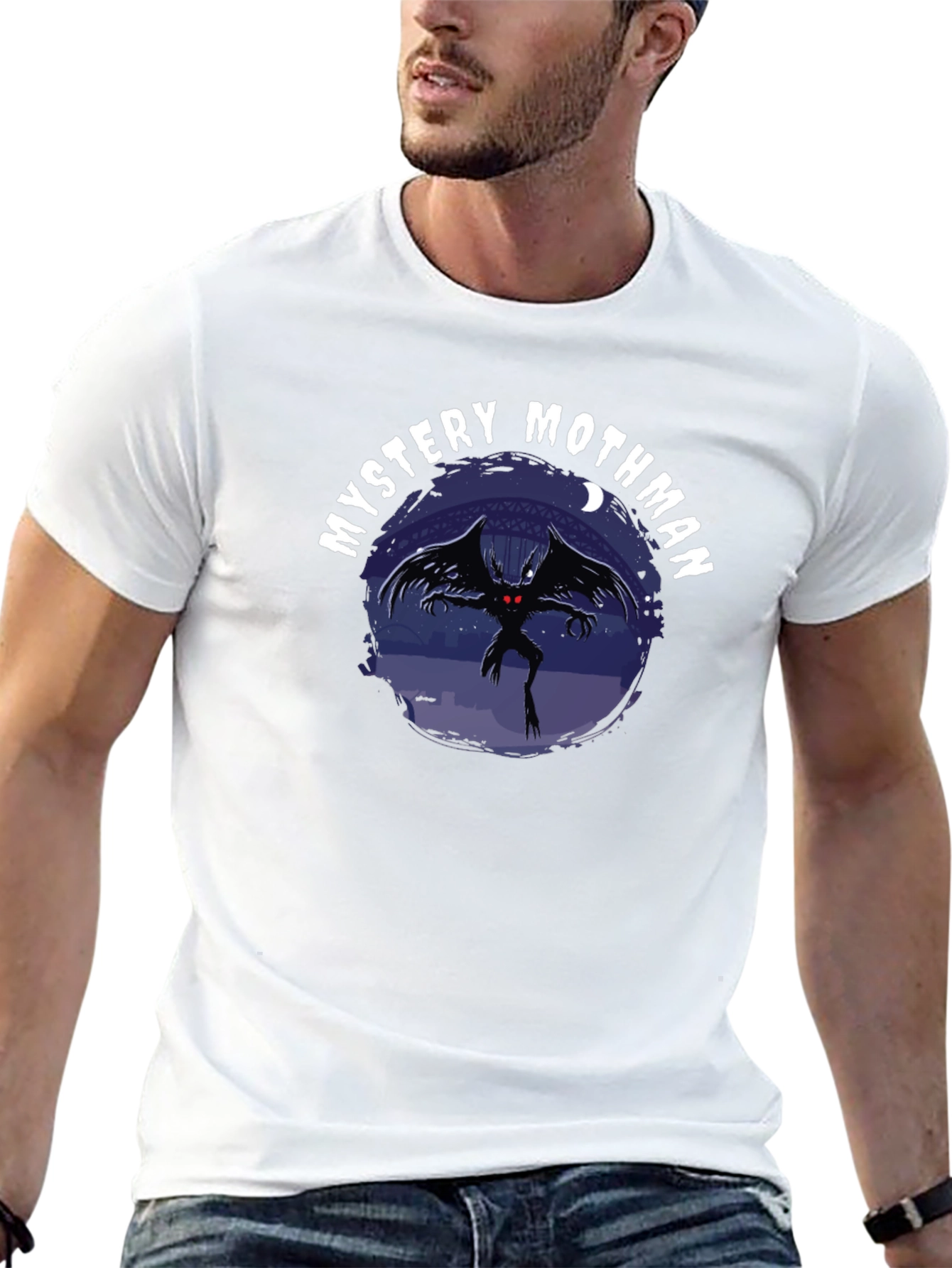 Mystery Mothman Graphic Tee - Black