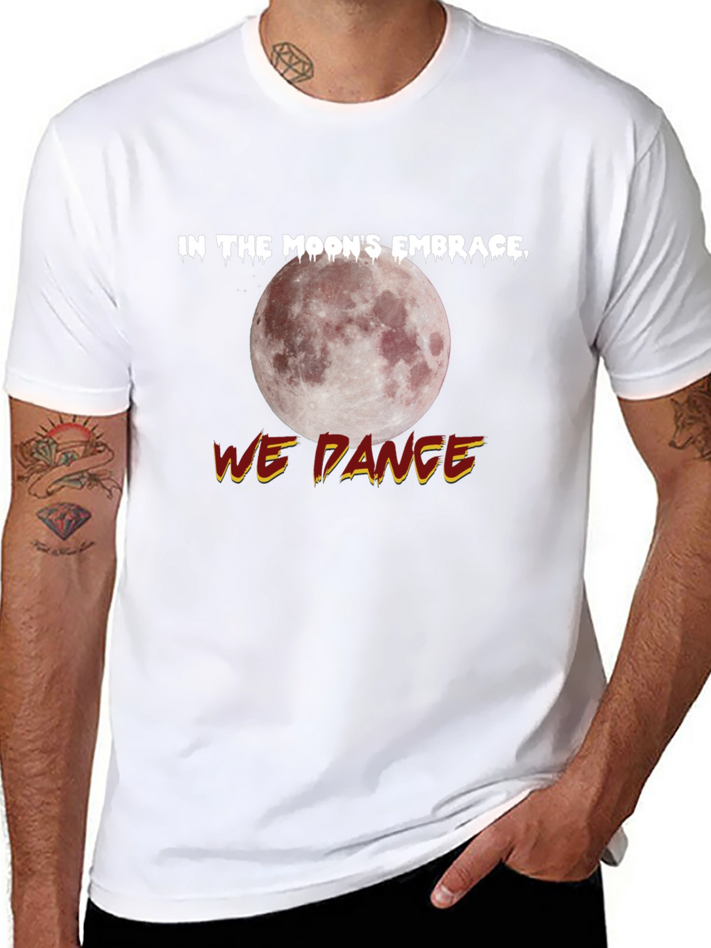 Moons Embrace Dance Graphic Tee - Black Cotton