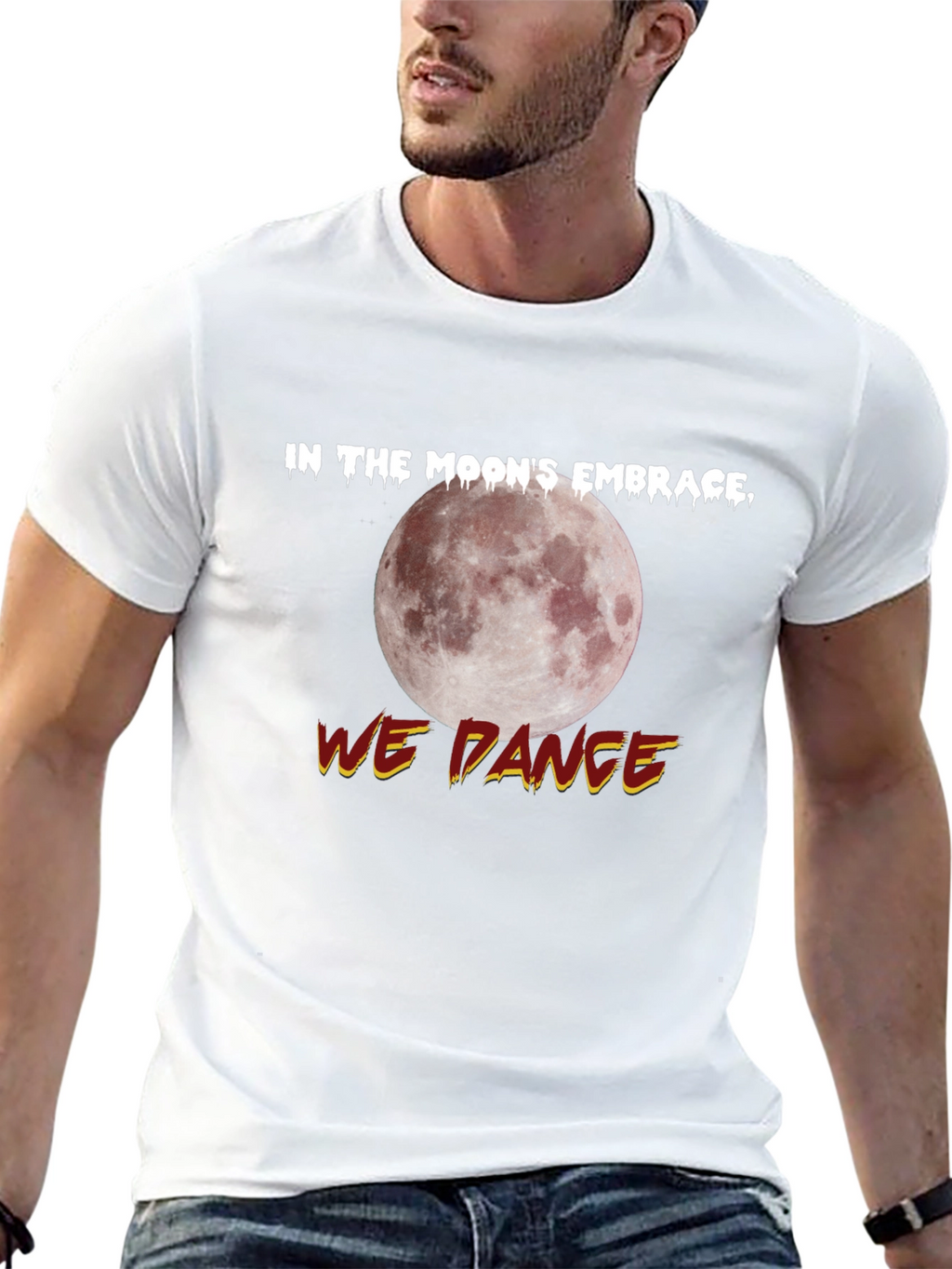 Moons Embrace Dance Graphic Tee - Black Cotton