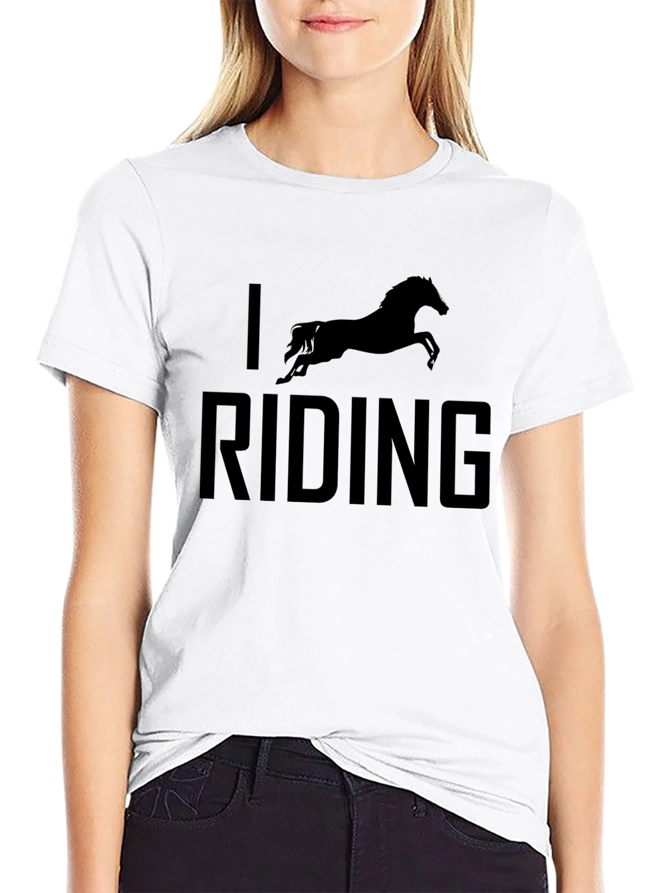 I Love Riding Black Graphic Tee Shirt
