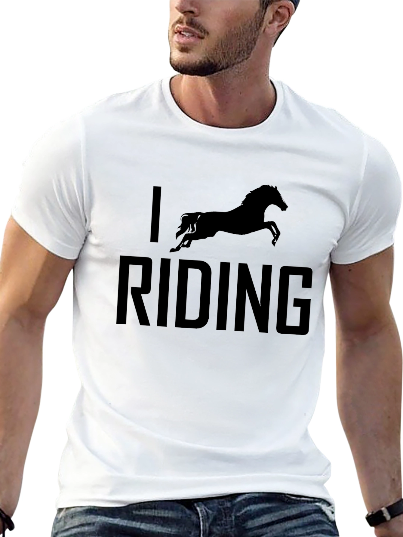 I Love Riding Black Graphic Tee Shirt