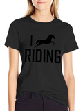 I Love Riding Black Graphic Tee Shirt