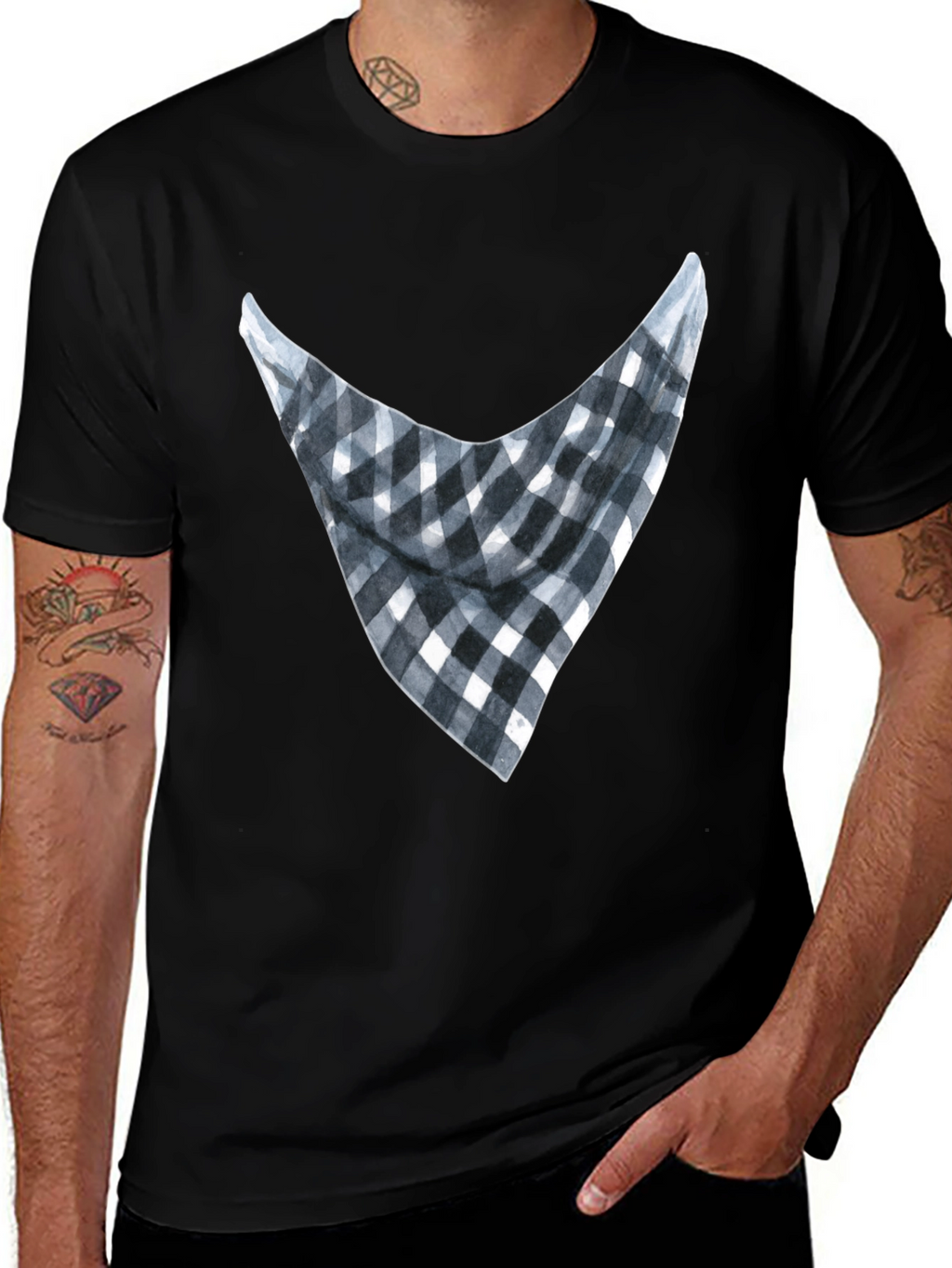Bandana Print Graphic Tee - Casual Style