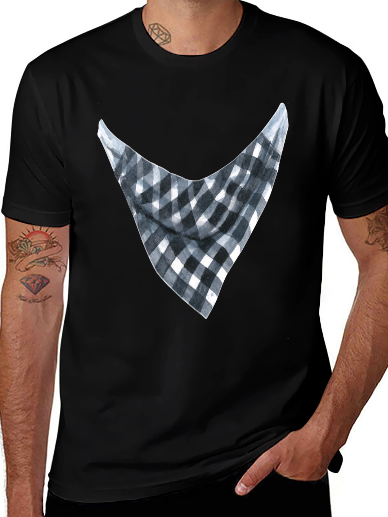 Bandana Print Graphic Tee - Casual Style