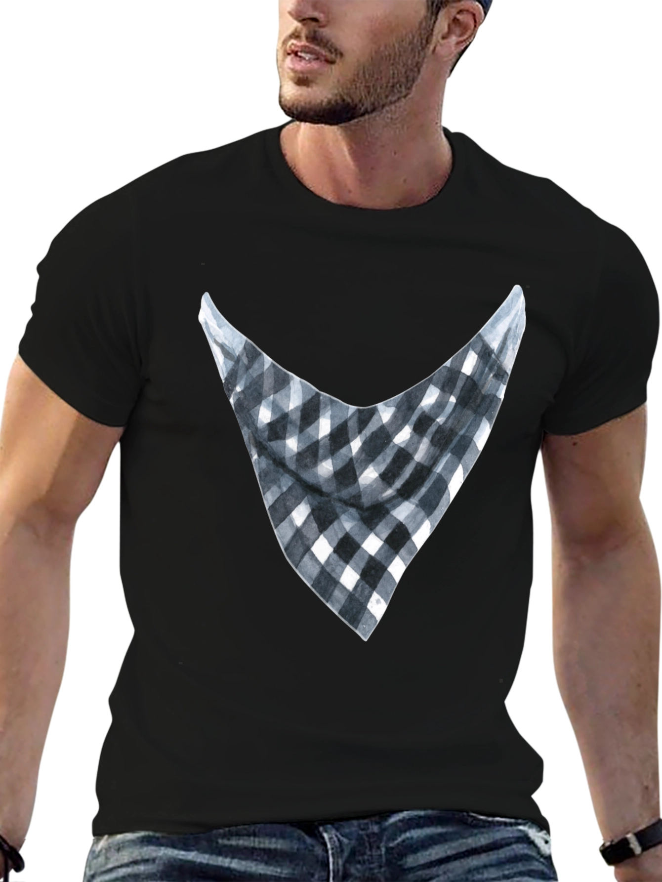 Bandana Print Graphic Tee - Casual Style